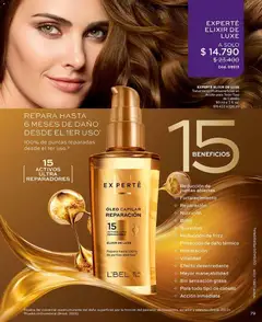 Catálogo L'Bel Campaña 15 válido desde el 06.09.2026 | Página: 79 | Productos: Brillo, Plancha, Aceite