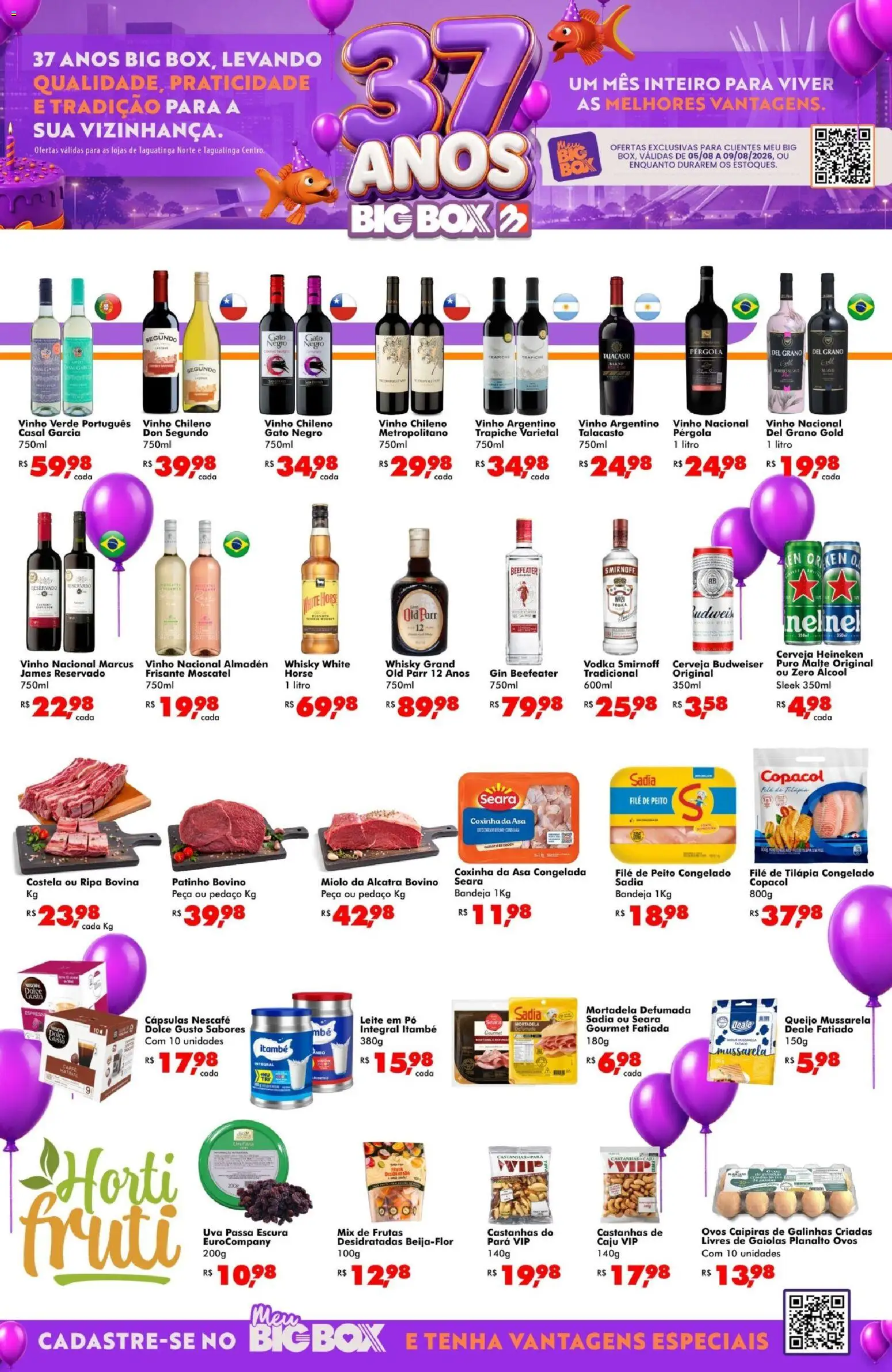 Big Box Folheto - válido de 05/08/2026 | Página: 1 | Produtos: Pó, Alcatra, Cerveja, Filé de tilápia
