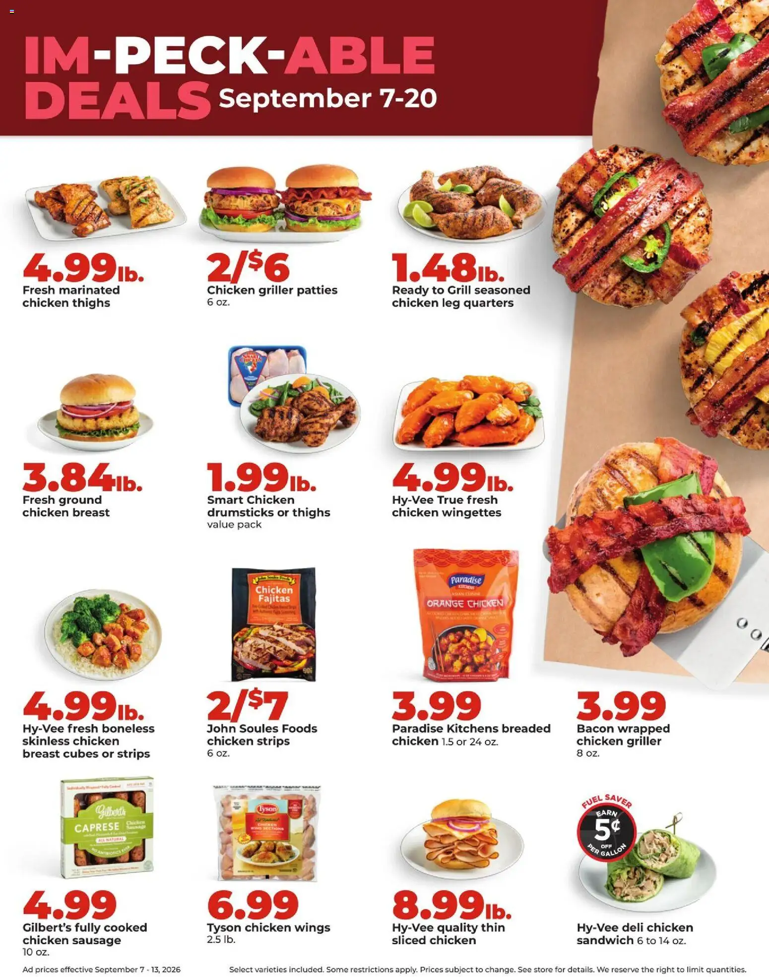 HyVee Weekly Ad - valid from 09/07/2026 | Page: 14 | Products: Chicken, Chicken wings, Chicken strips, Sausage