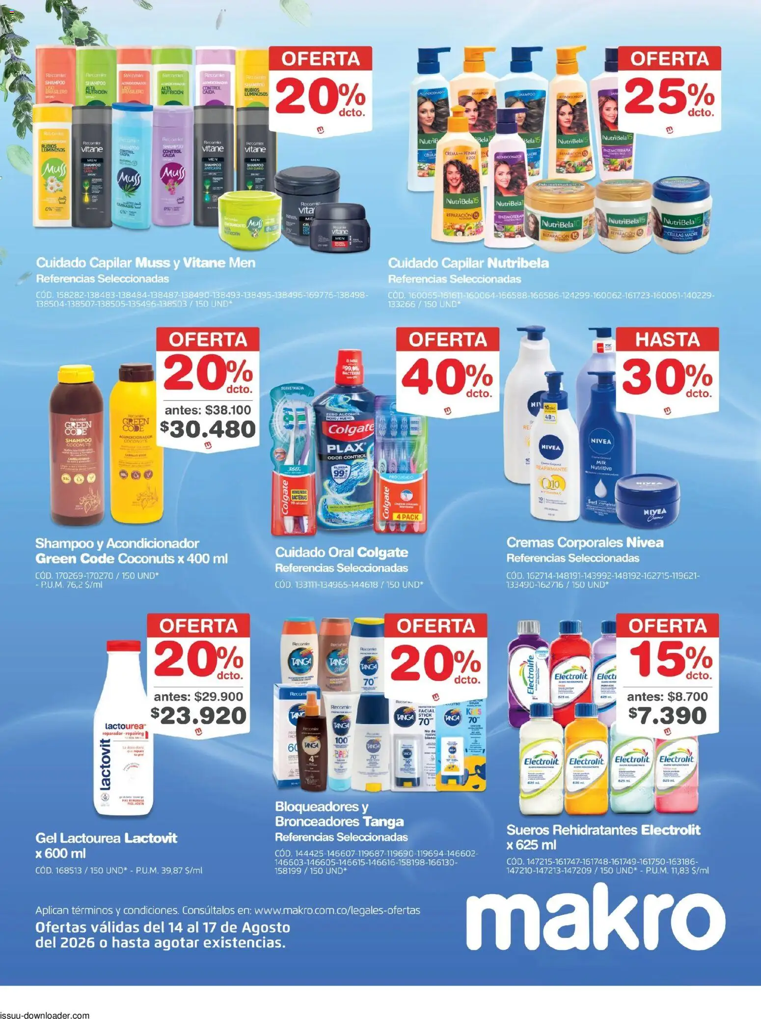 Makro revista - valida desde el 14/08/2026 | Página: 2 | Productos: Crema, Shampoo, Acondicionador, Alcohol