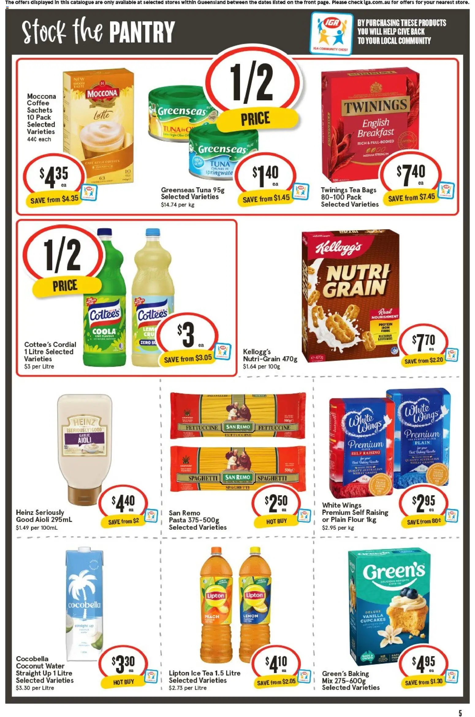 IGA catalogue - valid from 05/08/2026 | Page: 6 | Products: Oil, Pasta, Garlic, Moccona