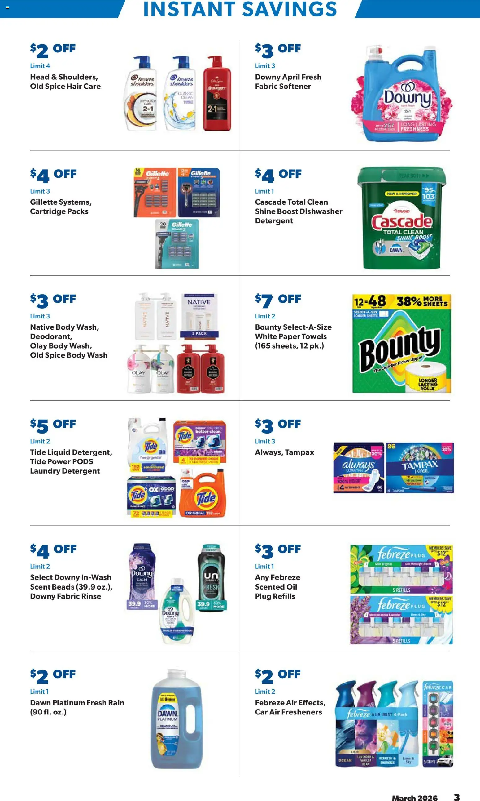 Sam's Club Instant Savings Book March - valid from 18.03.2026 | Page: 3 | Products: Picker, Oil, Fabric softener, Dishwasher