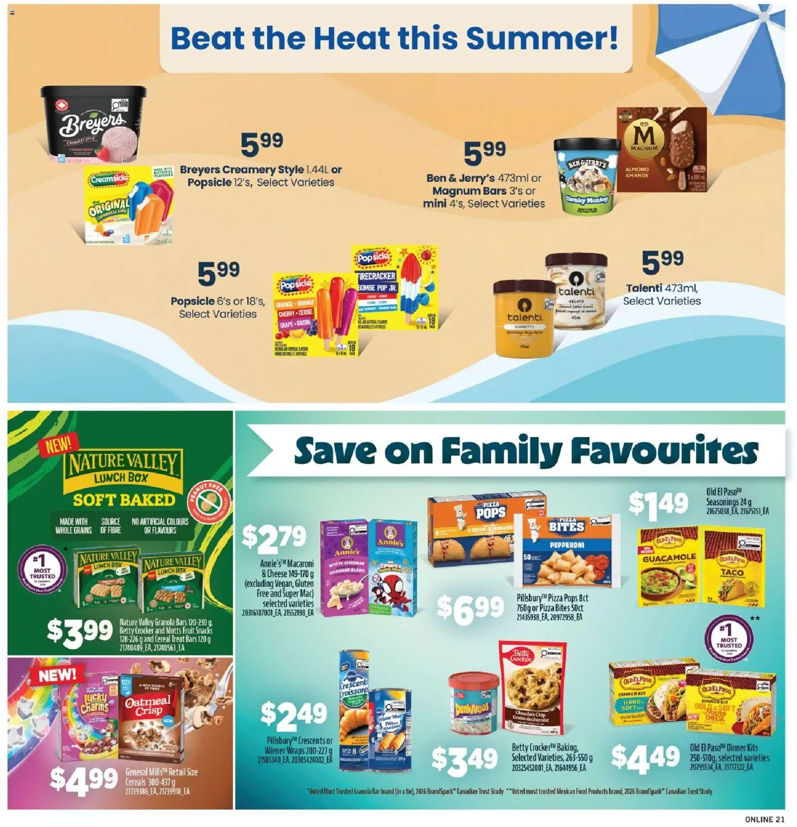 Fortinos flyer valid from Jul 9, 2026 | Page: 20 | Products: Cereals, Cheese, Chocolate, Pizza
