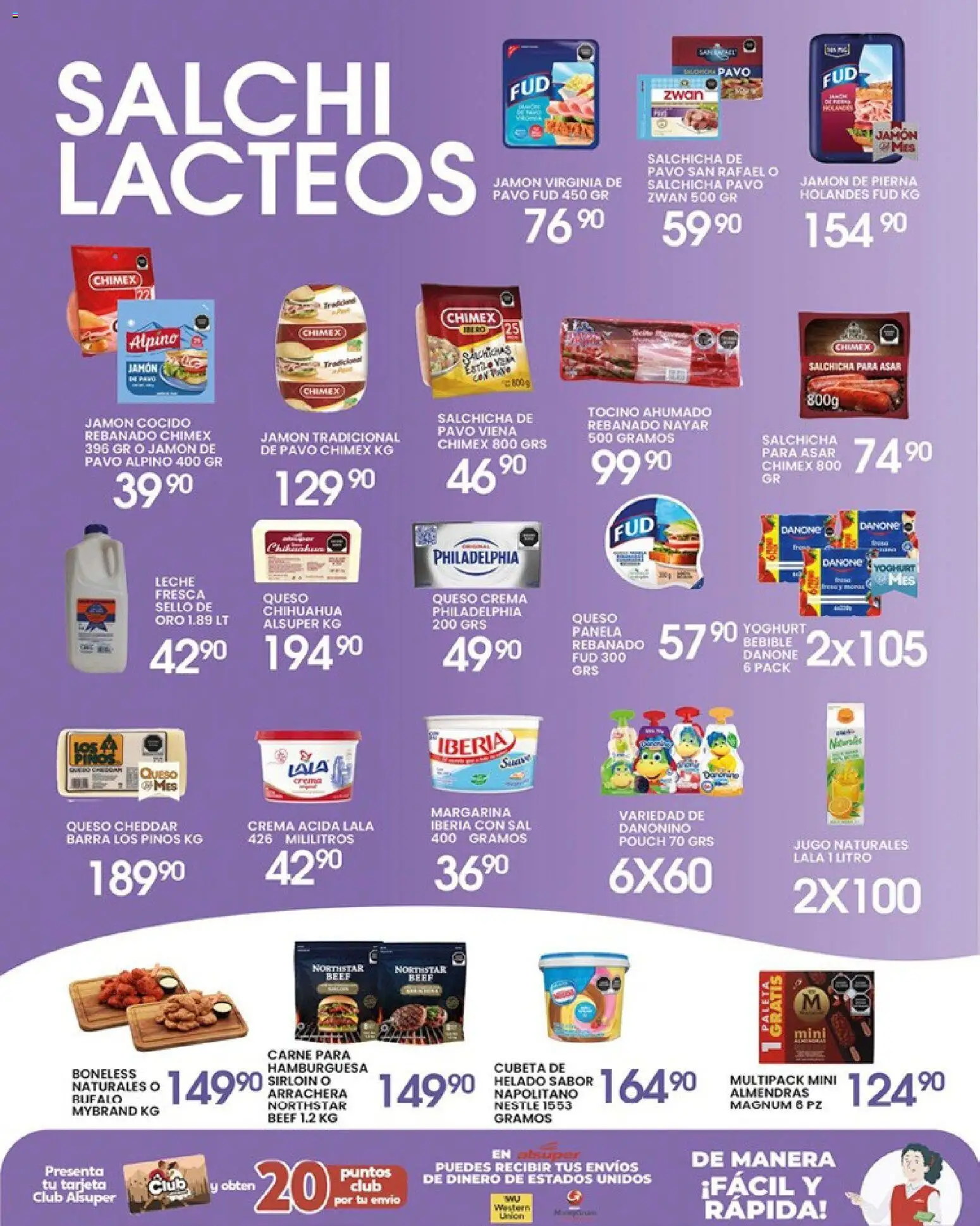 Nuevas ofertas de Alsuper válidas en toda la República Mexicana desde el 08.05.2026. ¡Encuentra las mejores ofertas en Alsuper folleto! | Página: 3 | Productos: Queso crema, Crema, Queso, Barra