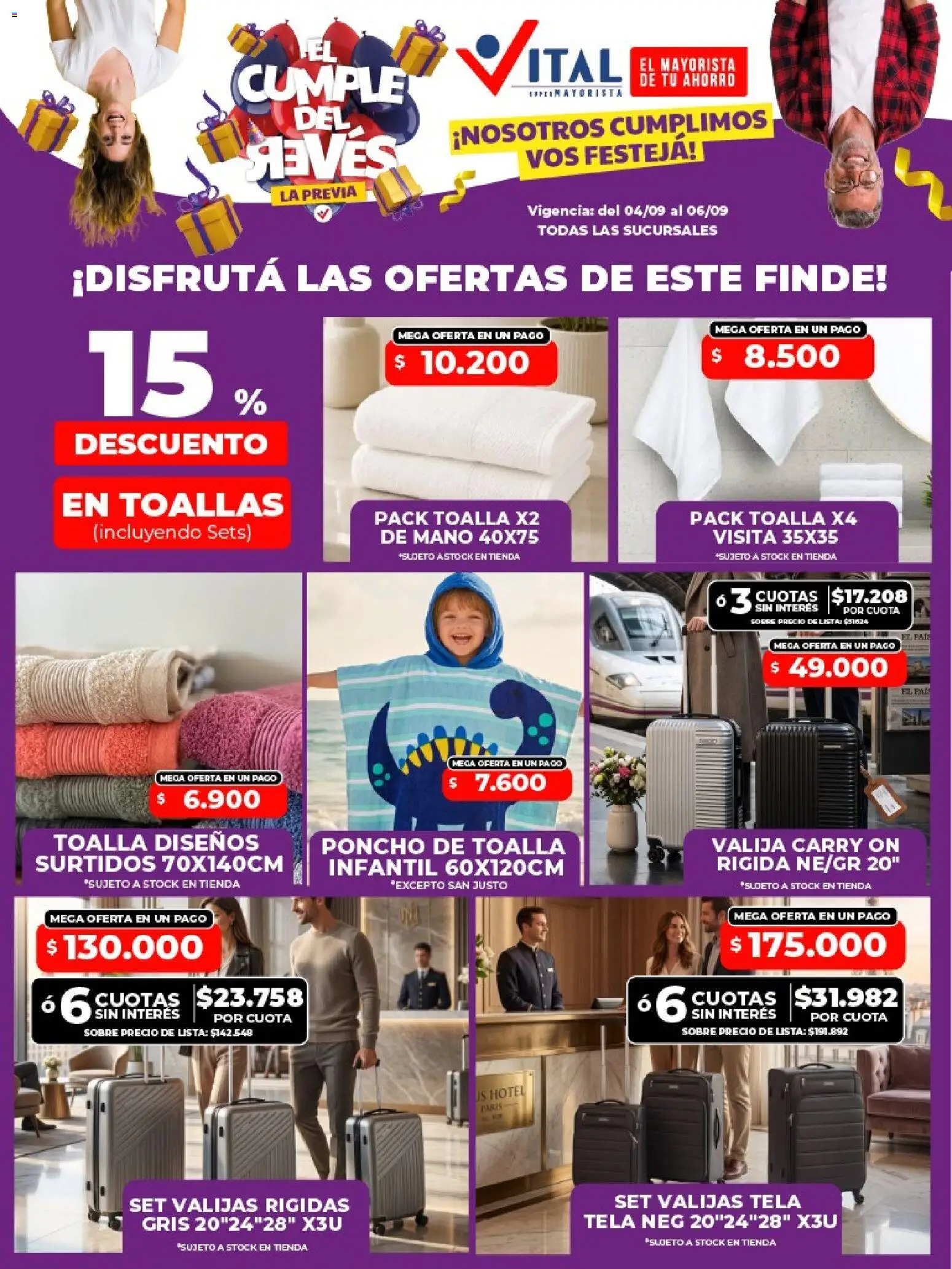 Vital - Ofertas fin │ válido desde el 04/09/2026 | Página: 7 | Productos: Toalla, Valija, Toallas, Sobre