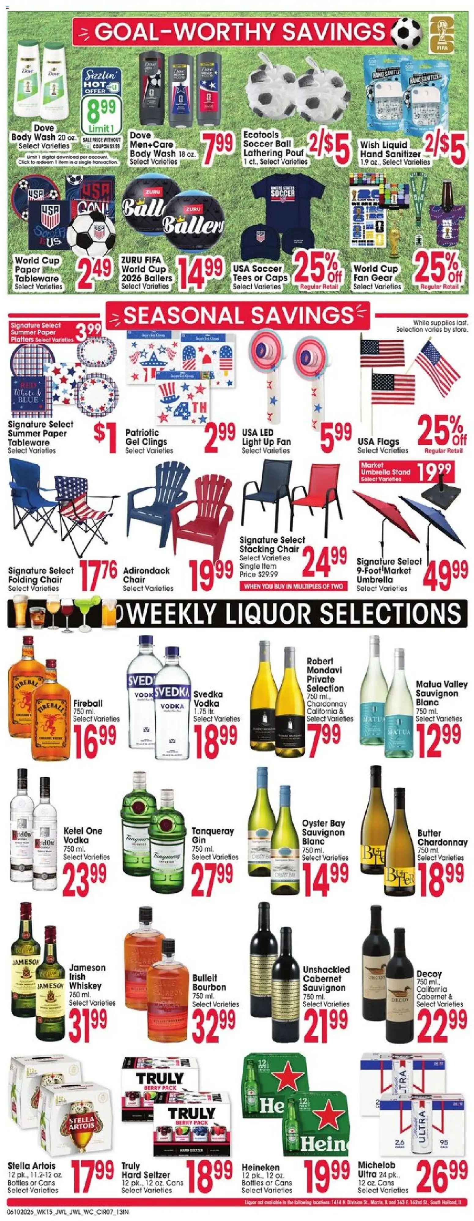 Jewel Osco Weekly Ad - IN - valid from 10.06.2026 | Page: 7 | Products: Chair, Bourbon, Vodka, Fan