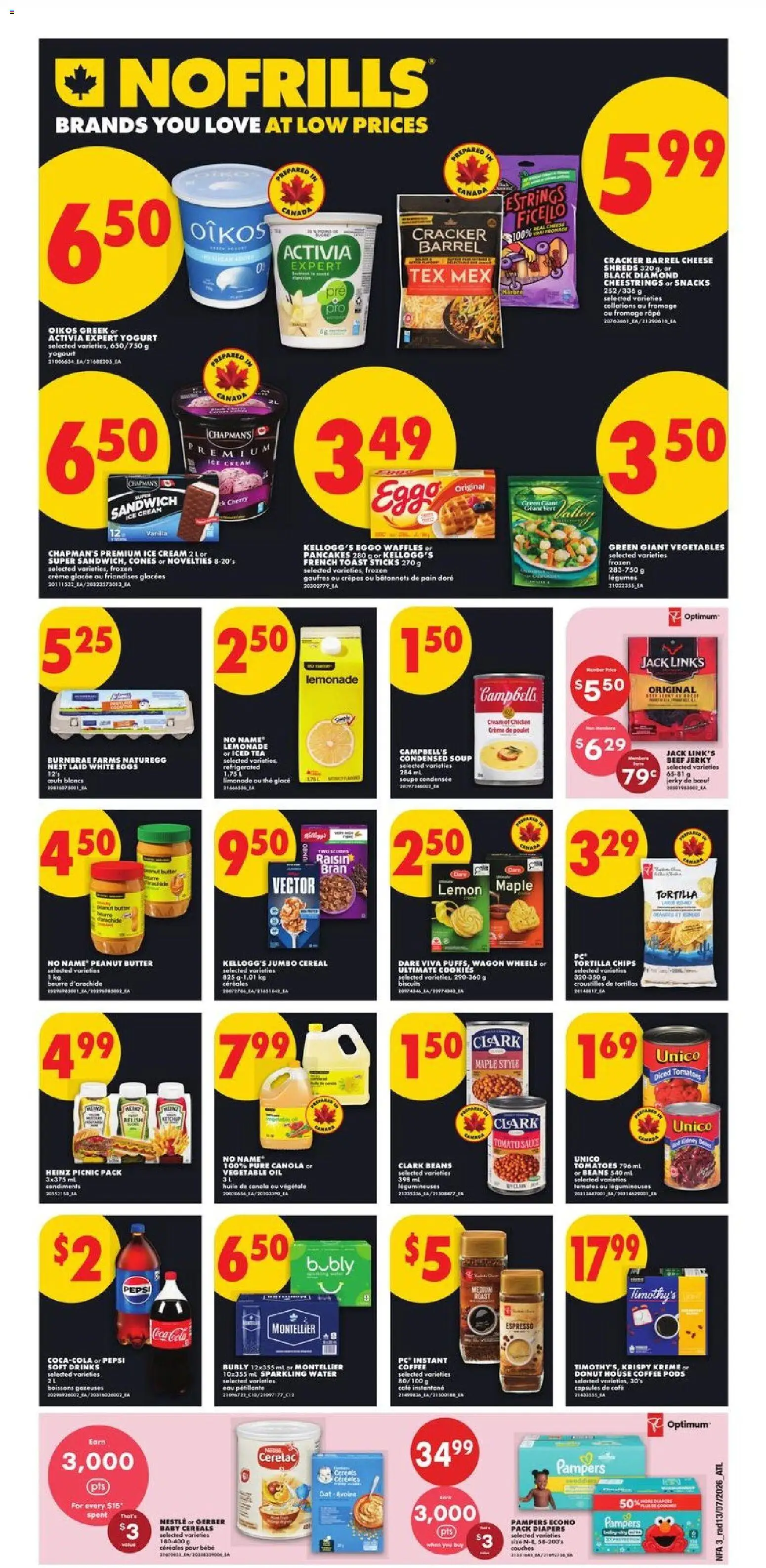 No Frills flyer valid from Jul 16, 2026 | Page: 4 | Products: Beef, Cereals, Cheese, Eggs