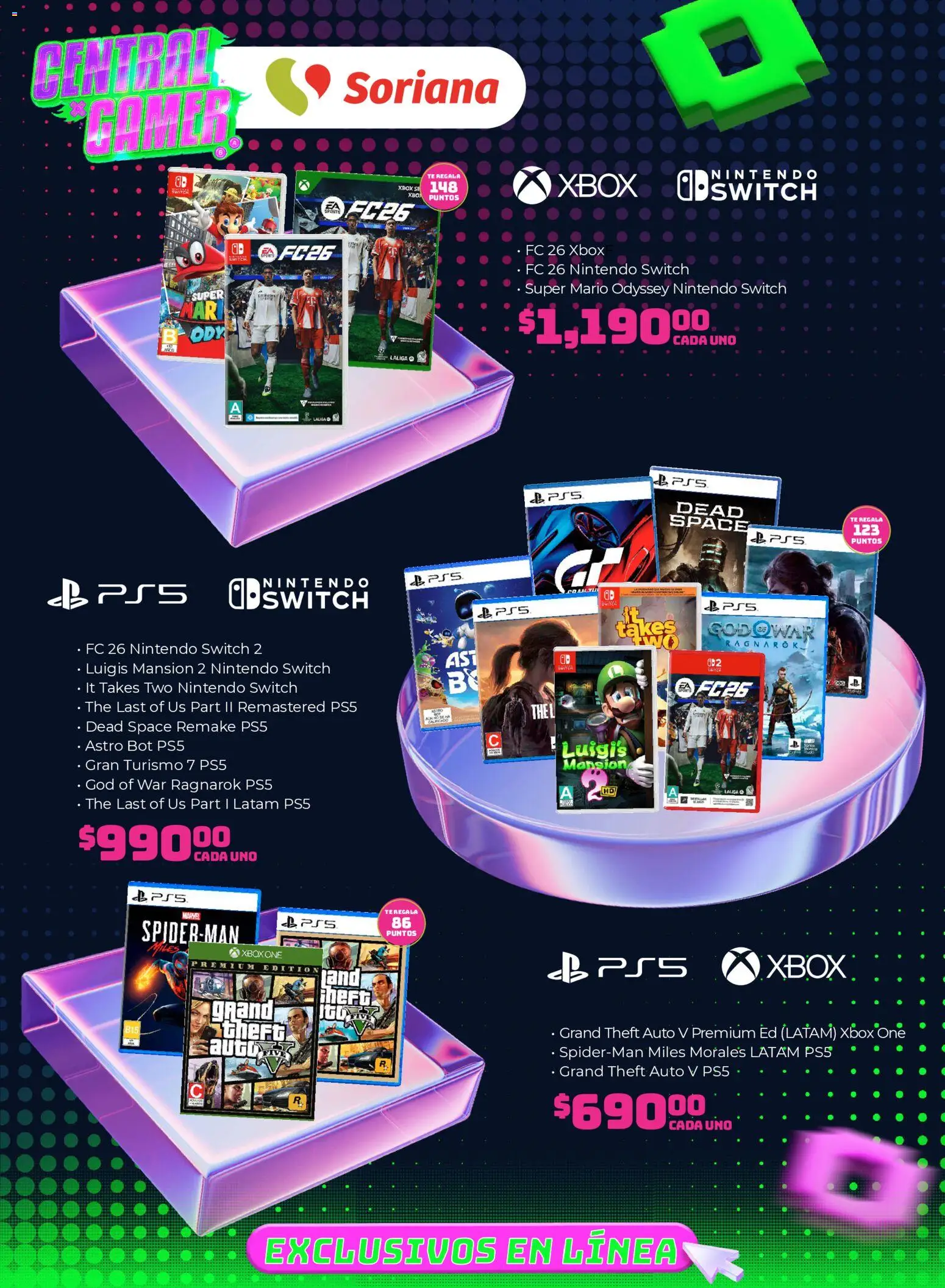 Nuevas ofertas de Soriana válidas en toda la República Mexicana desde el 13/08/2026. ¡Encuentra las mejores ofertas en Soriana Central Gamer Exclusivo en línea! | Página: 6 | Productos: Nintendo Switch, Té, Xbox