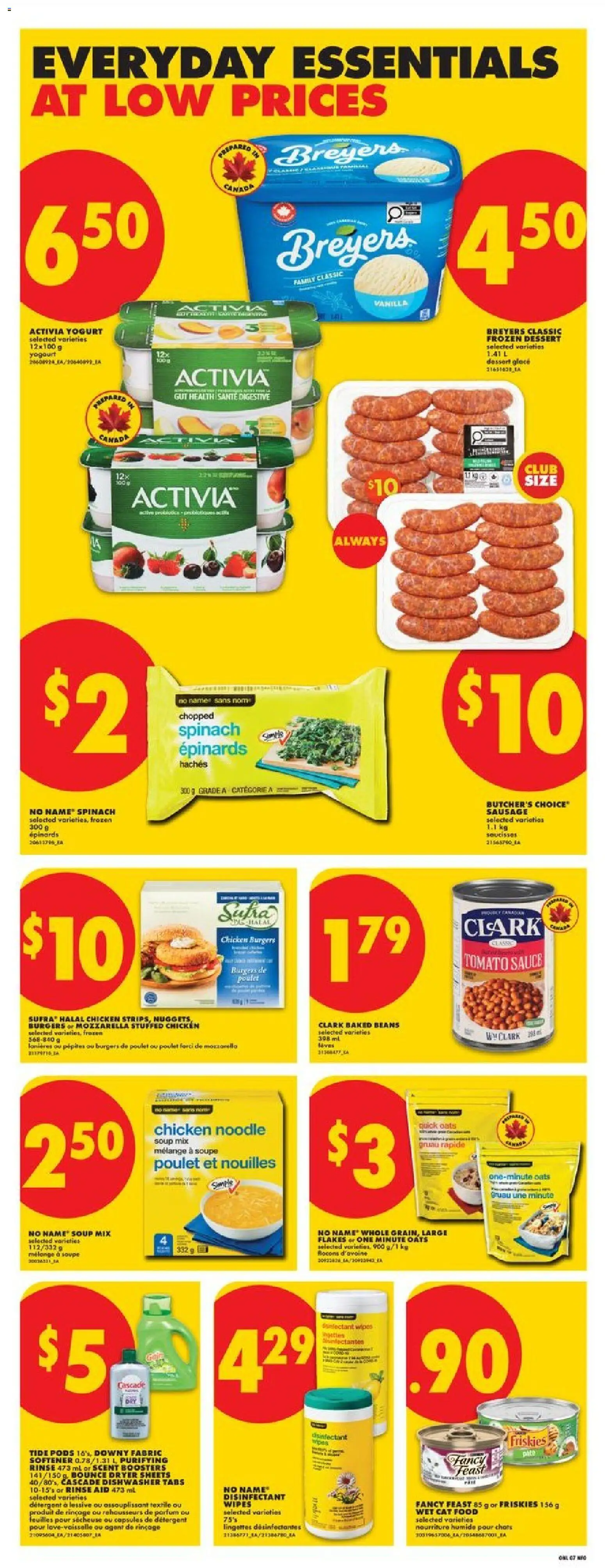 No Frills flyer valid from 09.04.2026 | Page: 13 | Products: Flakes, Dishwasher, Fabric softener, Yogurt