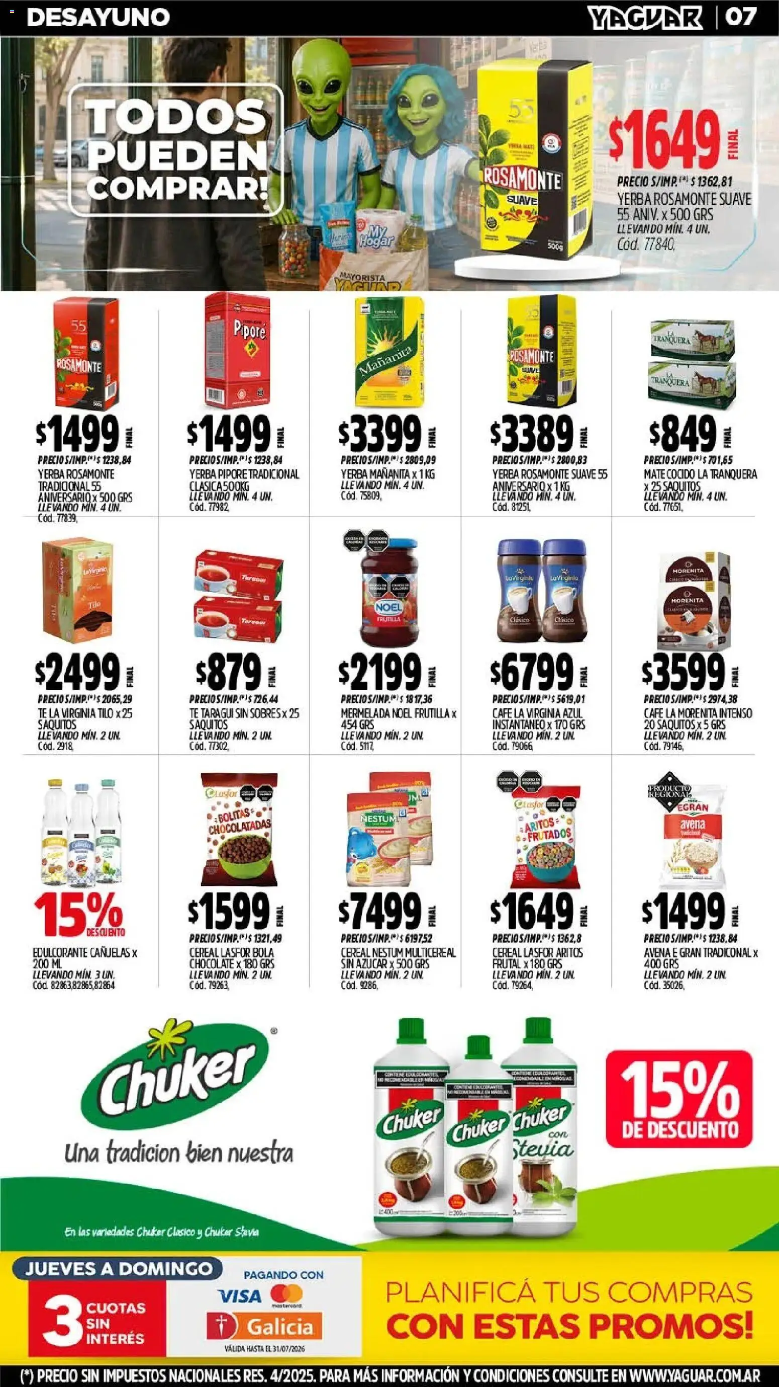 Yaguar - Oferta Semanal Neuquen │ válido desde el 06/07/2026 | Página: 9 | Productos: Frutilla, Yerba, Edulcorante, Café