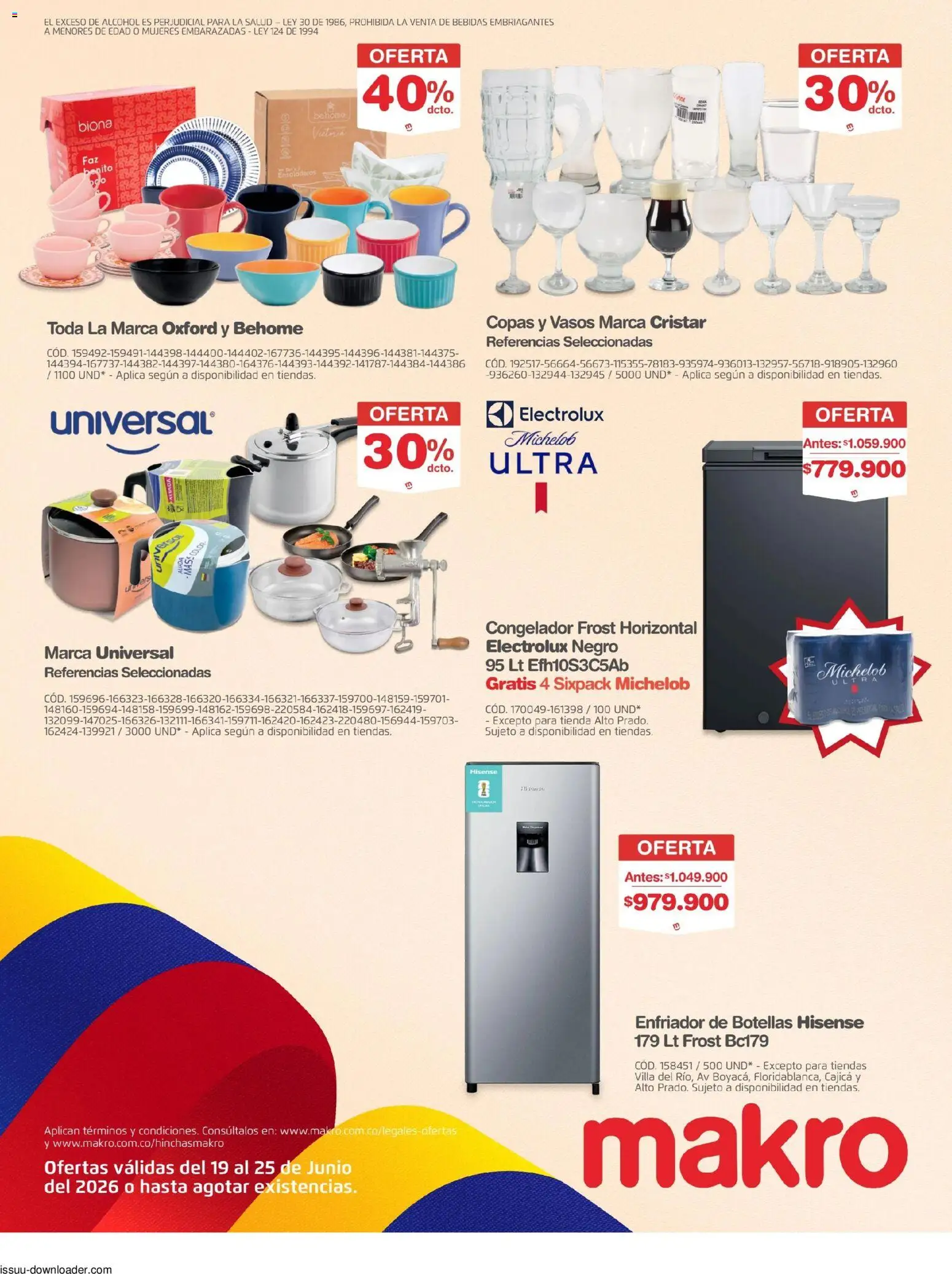 Makro revista - valida desde el 19/06/2026 | Página: 33 | Productos: Vasos, Congelador, Tintura