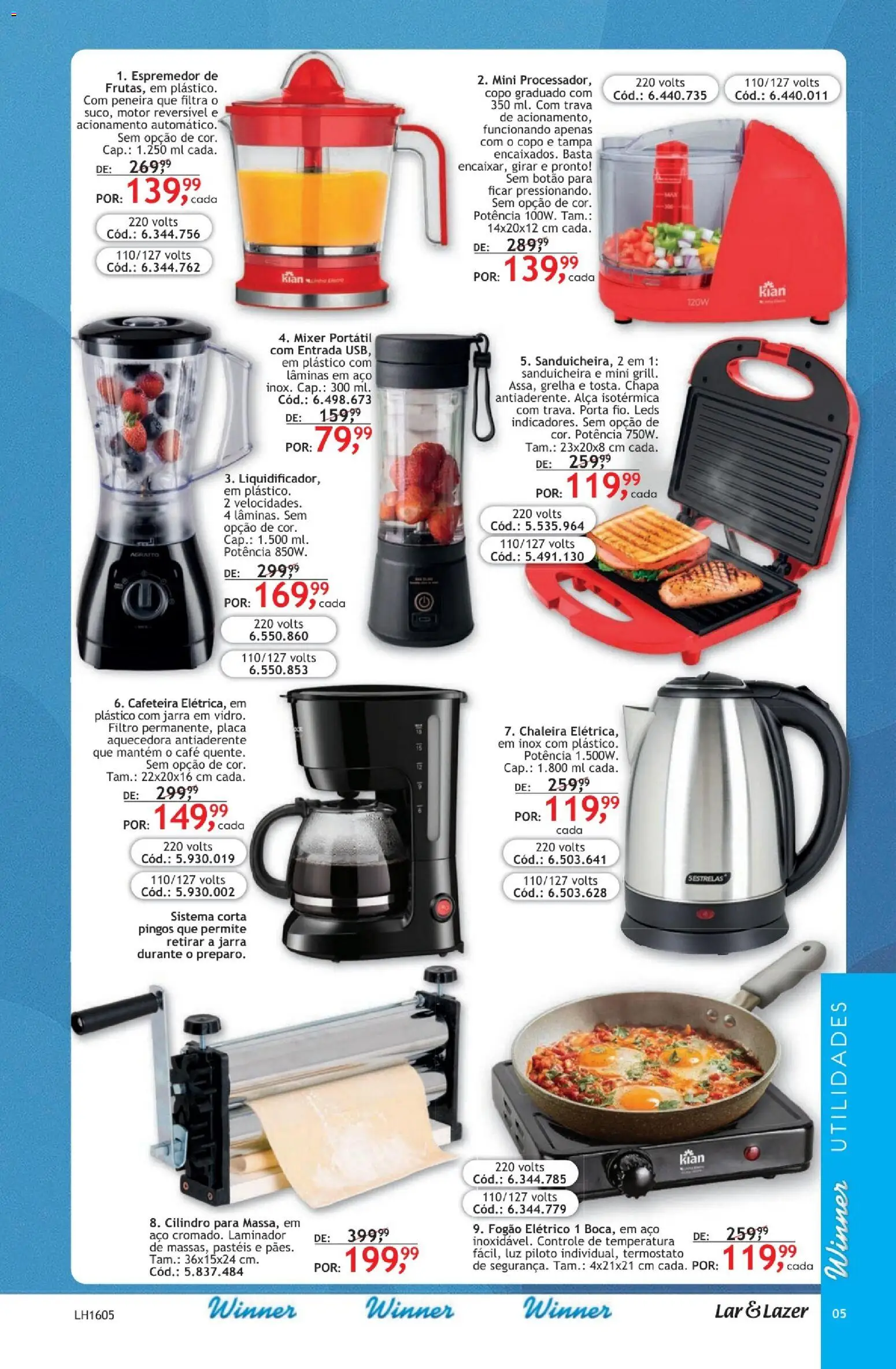Quatro Estações Folheto - válido de 01.04.2026 | Página: 5 | Produtos: Fogão, Sanduicheira, Porta, Cafeteira