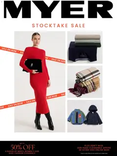 Preview of Myer Stocktake Sale - valid from 25.05.2026