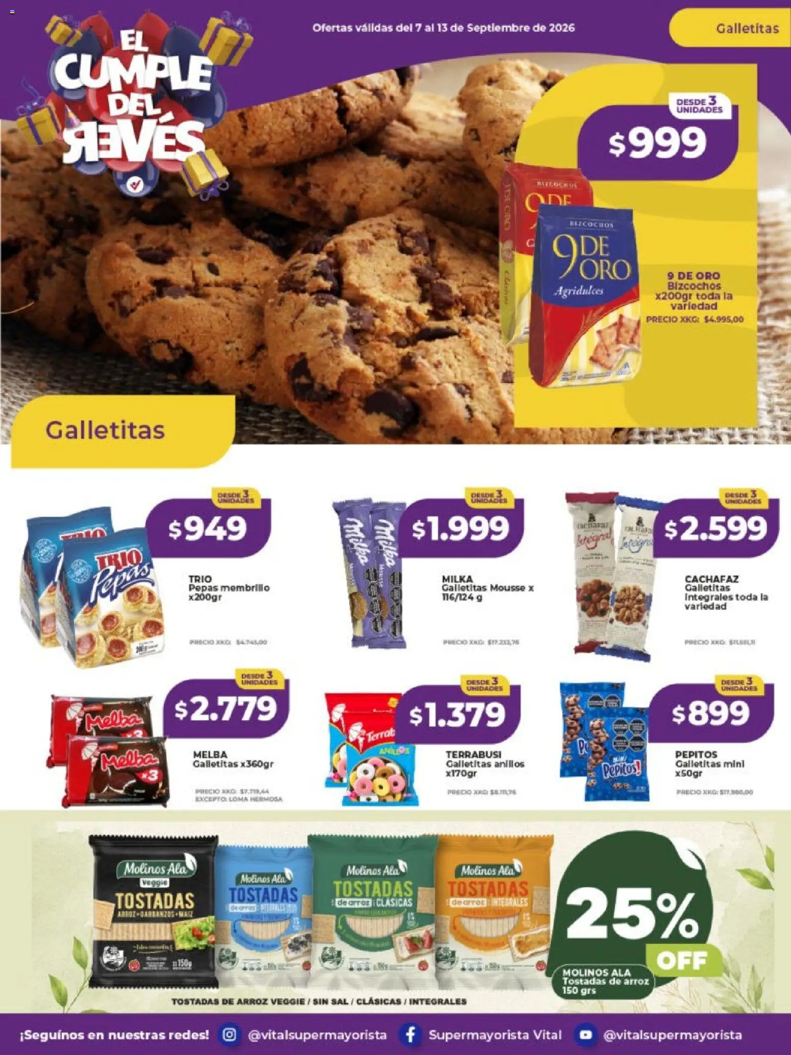 Vital - Ofertas │ válido desde el 07/09/2026 | Página: 26 | Productos: Galletitas, Sal, Mousse, Tostadas