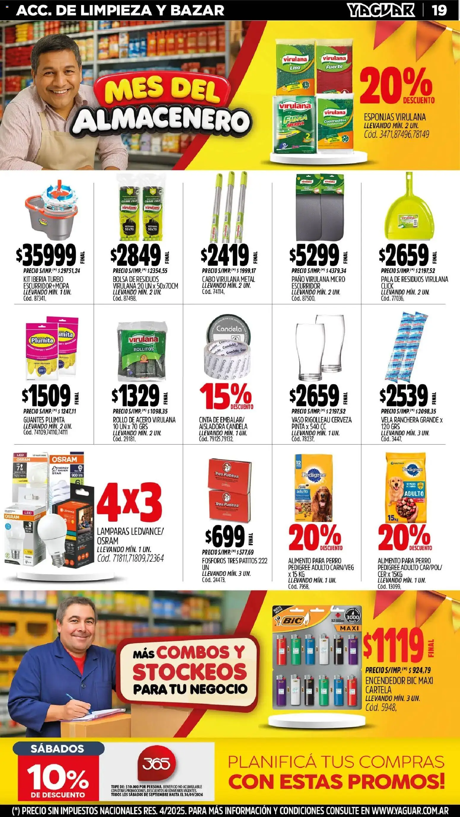 Yaguar - Oferta Semanal Parque Chacabuco │ válido desde el 31/08/2026 | Página: 19 | Productos: Encendedor, Cinta, Esponjas, Escurridor