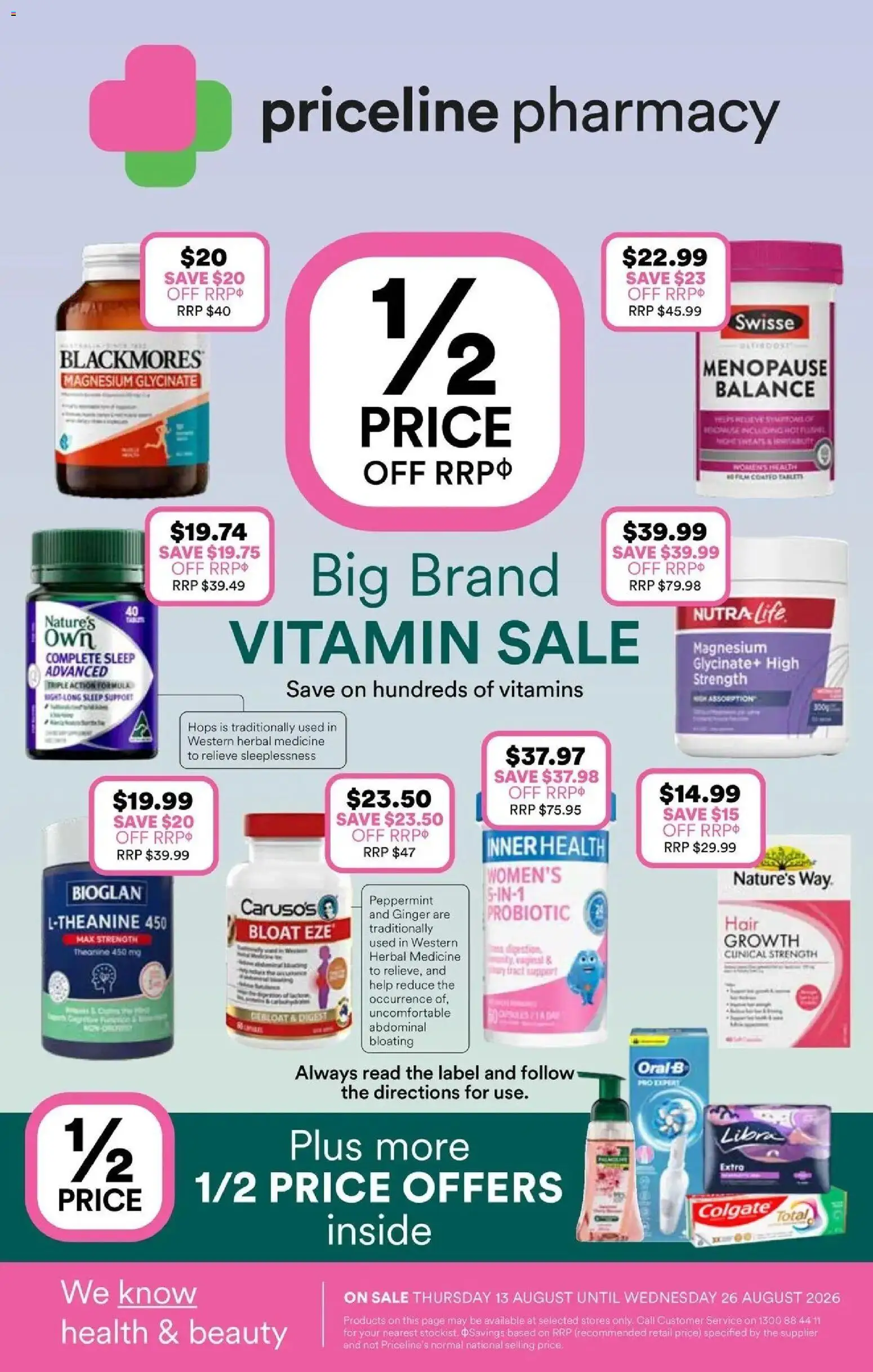 Priceline Pharmacy catalogue - valid from 13/08/2026 | Page: 44 | Products: Ginger, Herbal, Tablets, Vitamin