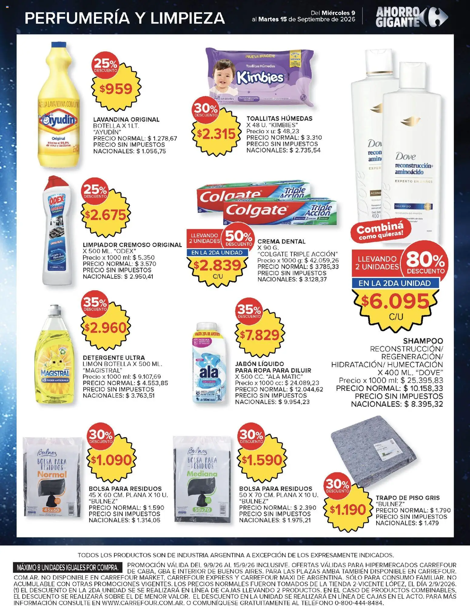 Carrefour - Carrefour Hiper │ válido desde el 09/09/2026 | Página: 15 | Productos: Bolsa, Botella, Jabón, Detergente