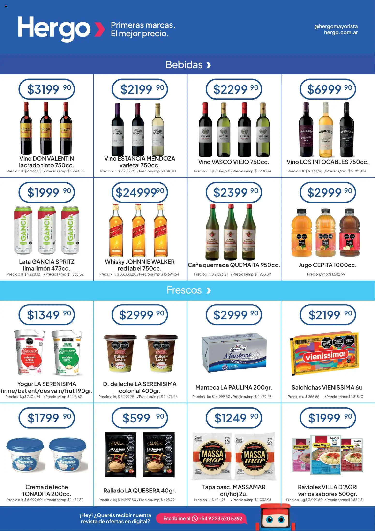 Hergo catálogo │ válido desde el 22/07/2026 | Página: 3 | Productos: Jugo, Ravioles, Vino, Crema