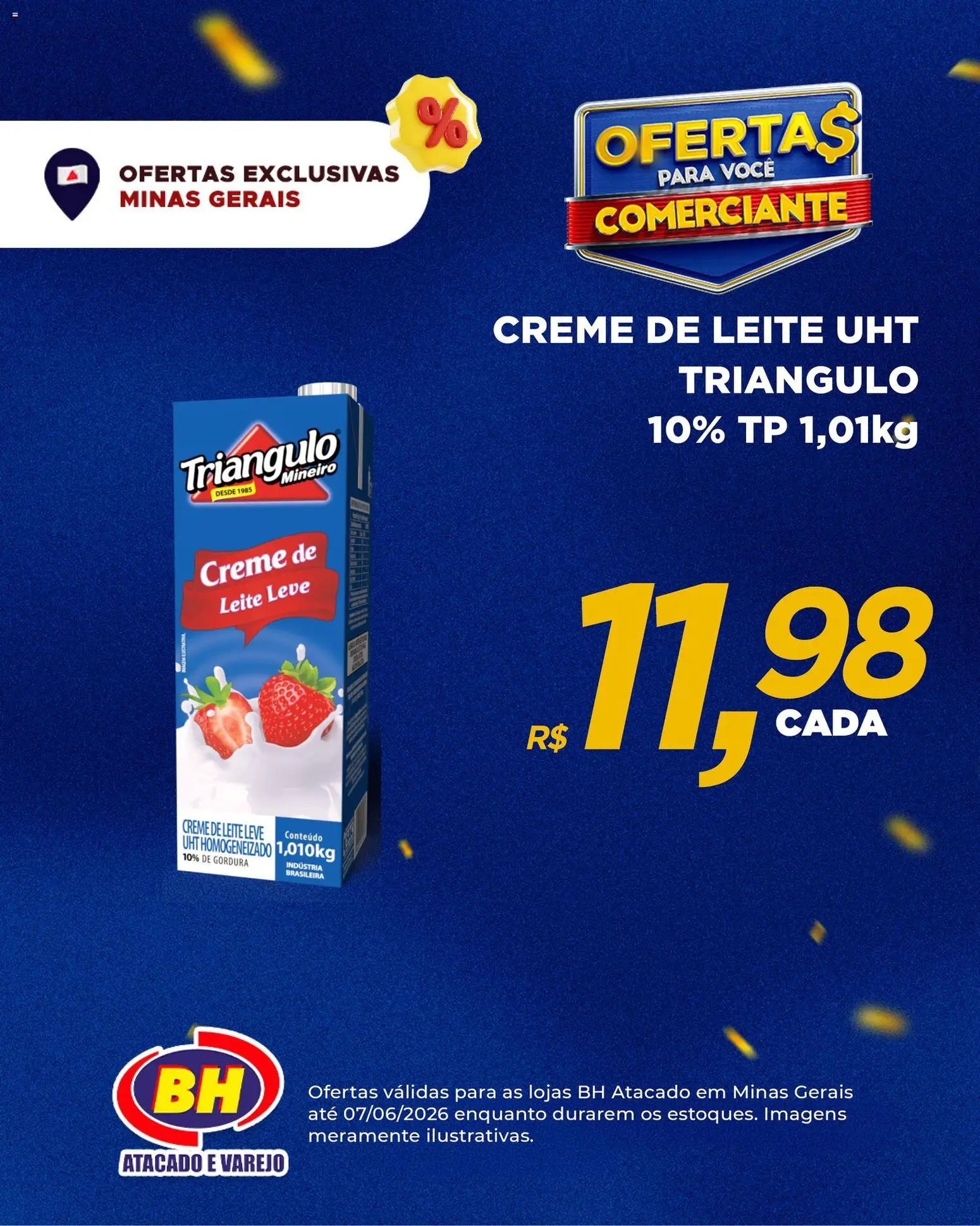 Supermercados BH Folheto - válido de 01.06.2026 | Página: 9 | Produtos: Leite, Creme, Creme de leite