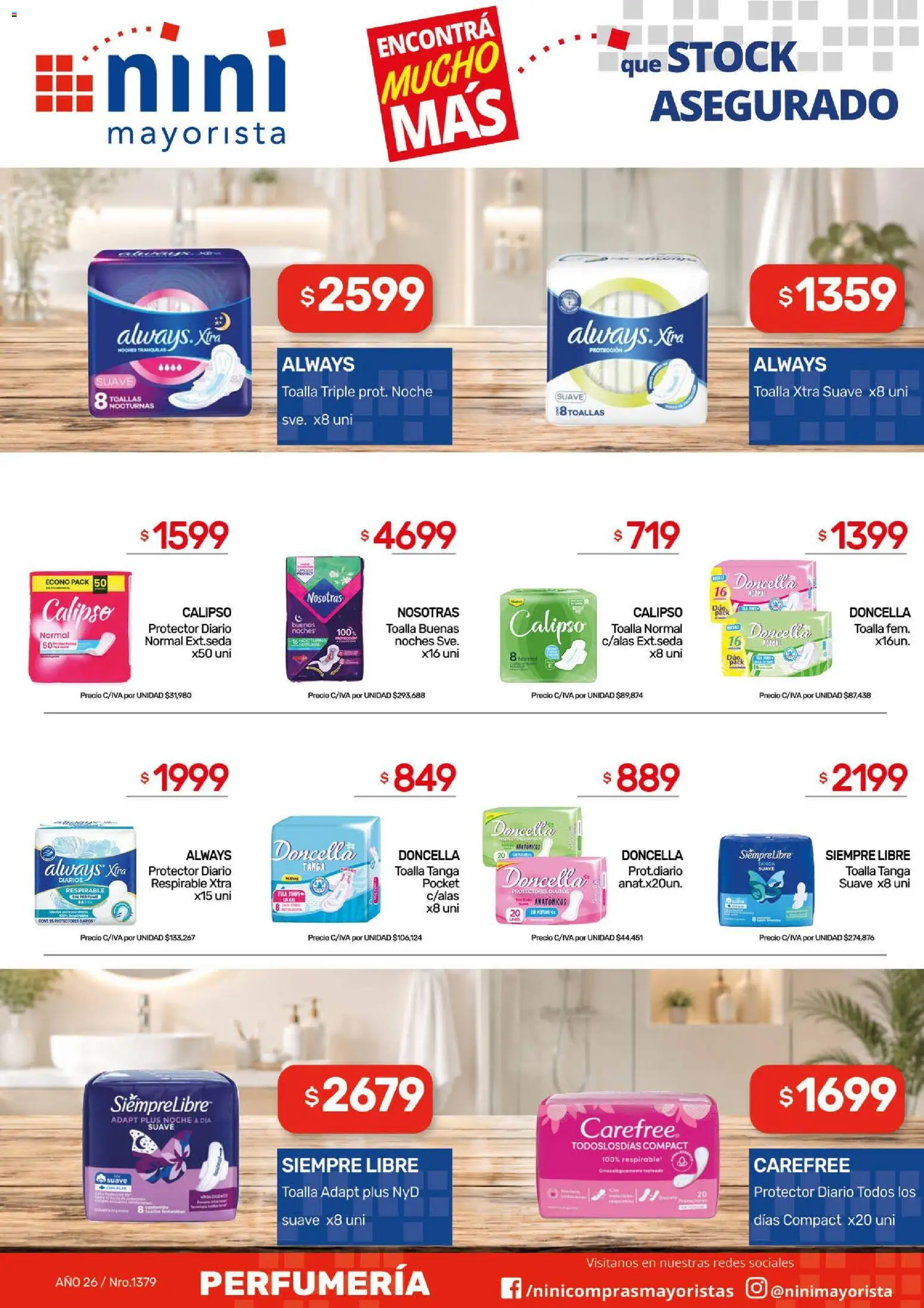 NINI Mayorista catálogo │ válido desde el 28/09/2026 | Página: 7 | Productos: Toalla, Toallas, Perfume, Protectores diarios