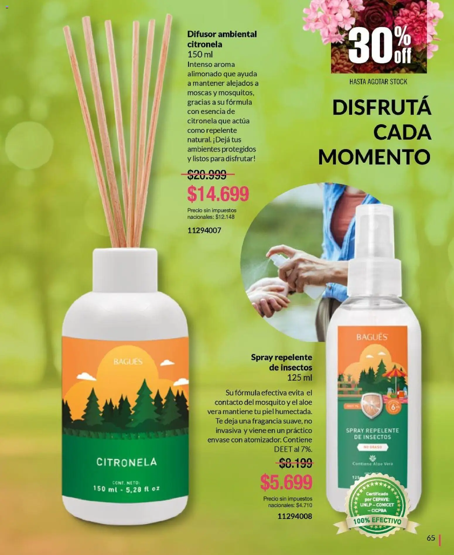 Bagués catálogo │ válido desde el 21/09/2026 | Página: 65 | Productos: Repelente, Citronela, Repelente de insectos, Té