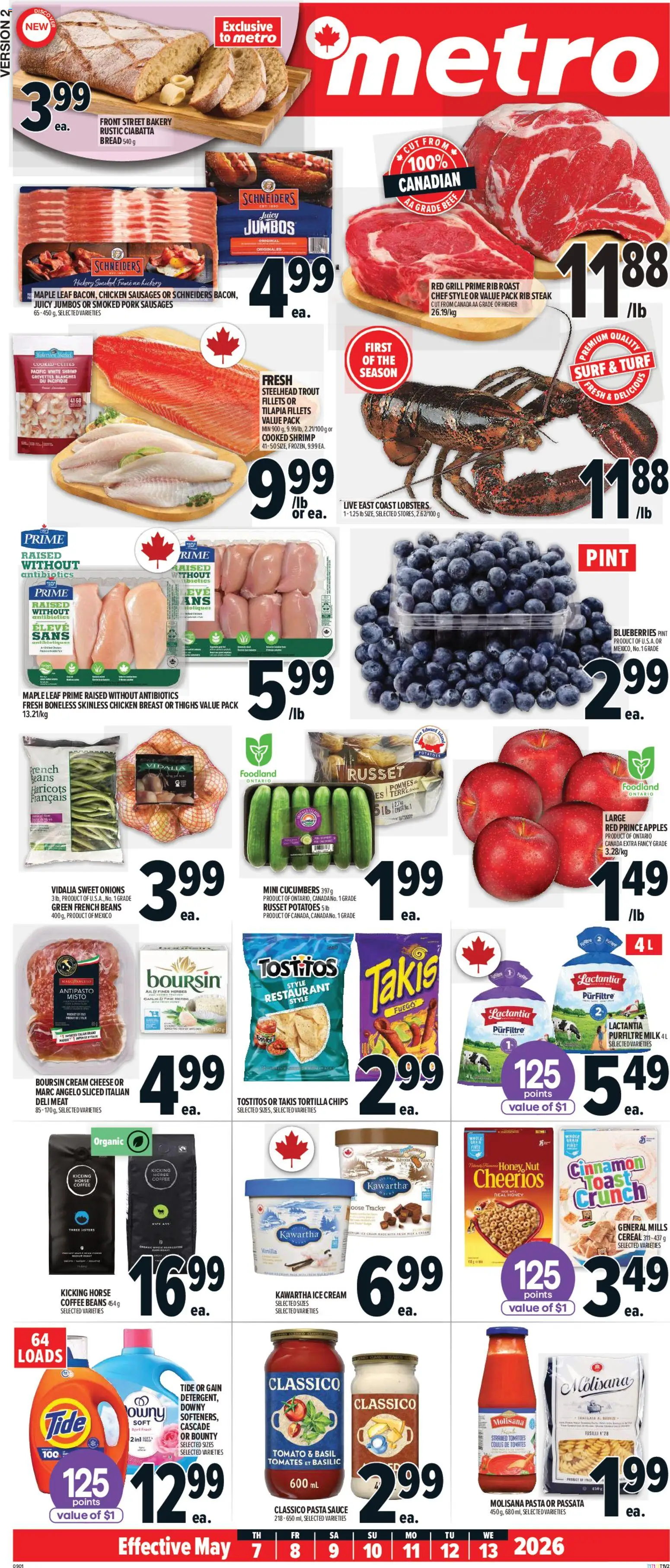 Metro flyer valid from 07.05.2026 | Page: 3 | Products: Pasta, Cucumbers, Potatoes, Milk