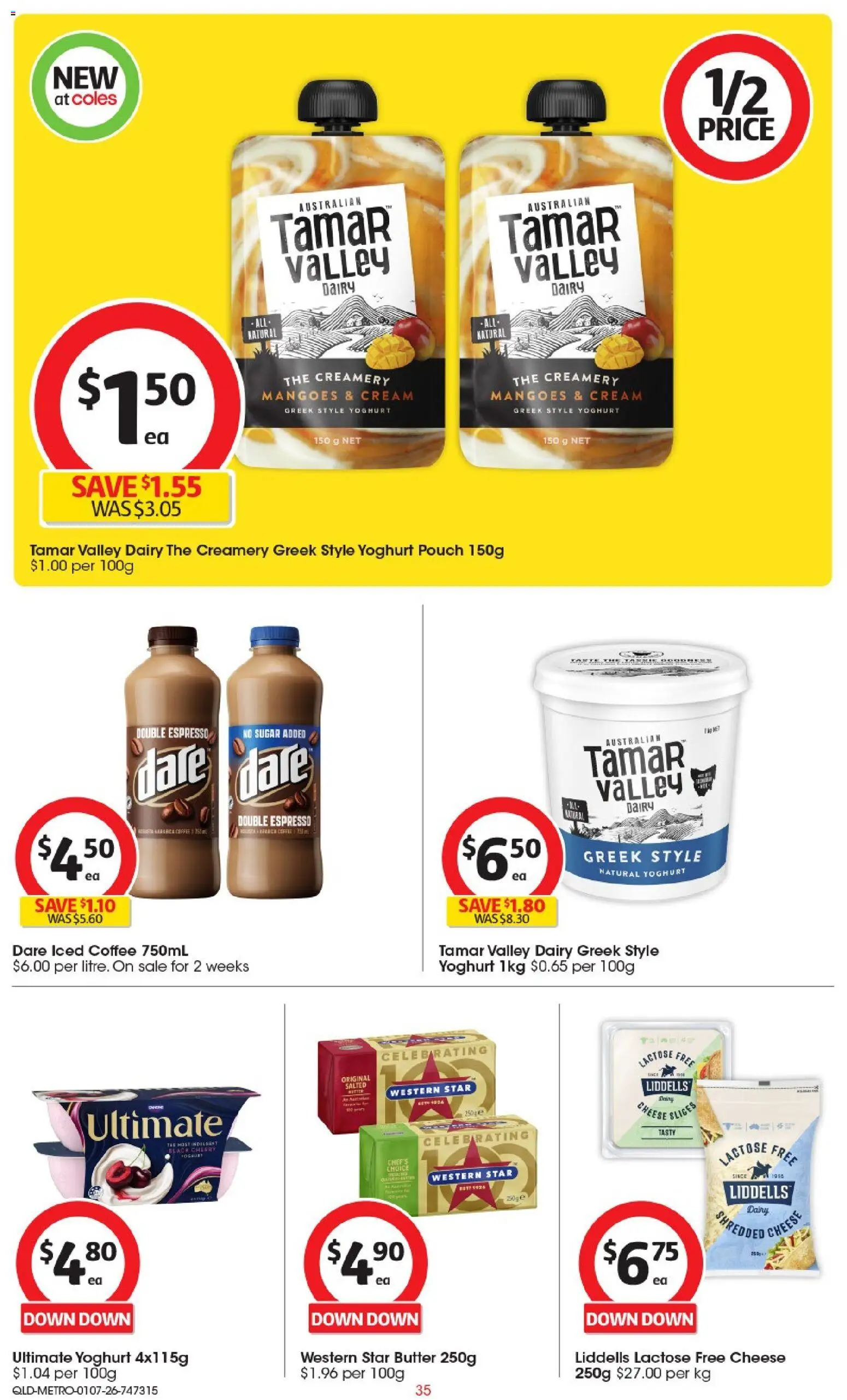 Coles catalogue - valid from 01/07/2026 | Page: 35 | Products: Dairy, Yoghurt, Coffee, Sugar