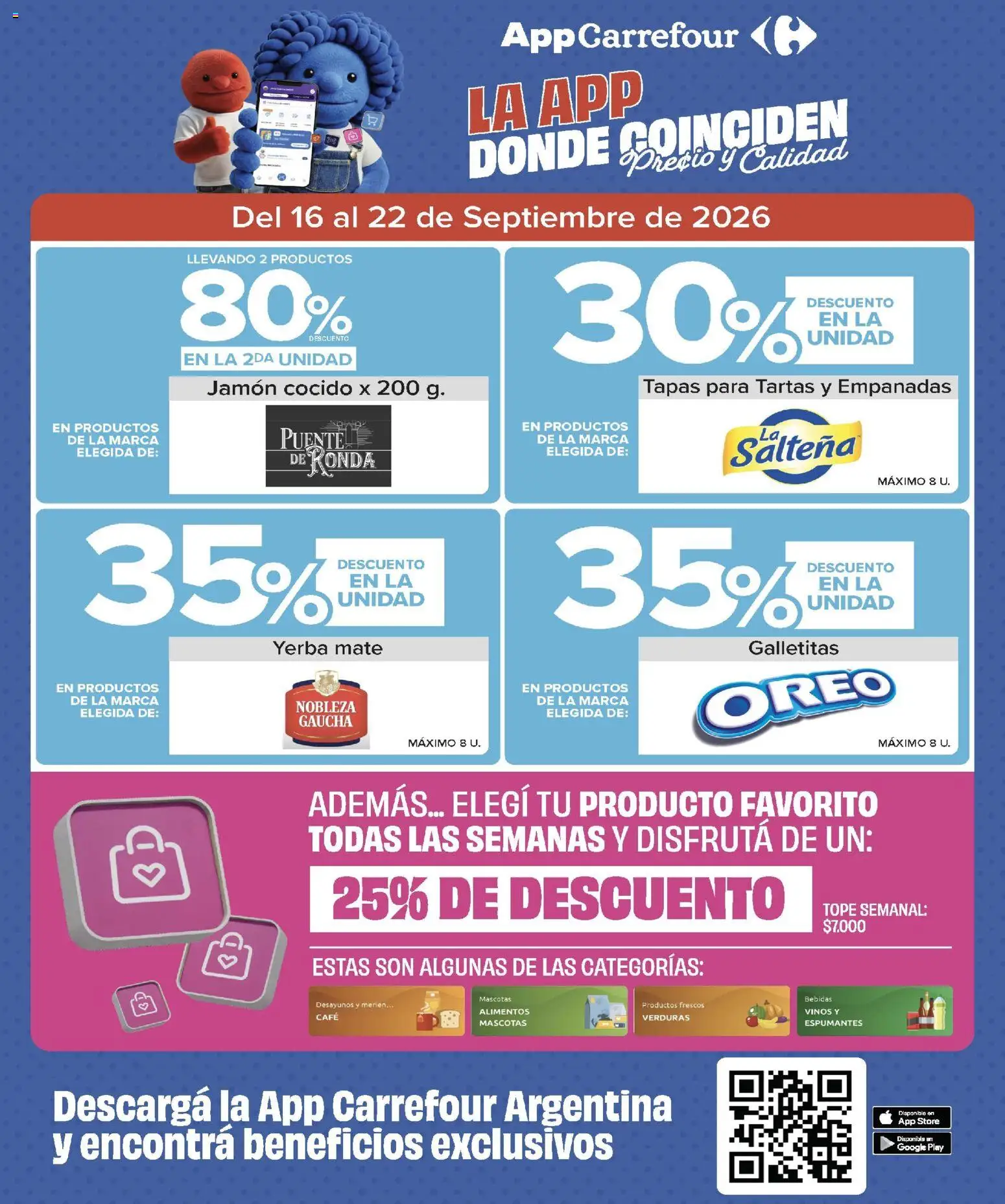 Carrefour Market catálogo │ válido desde el 16/09/2026 | Página: 2 | Productos: Bebidas, Yerba, Verduras, Jamón