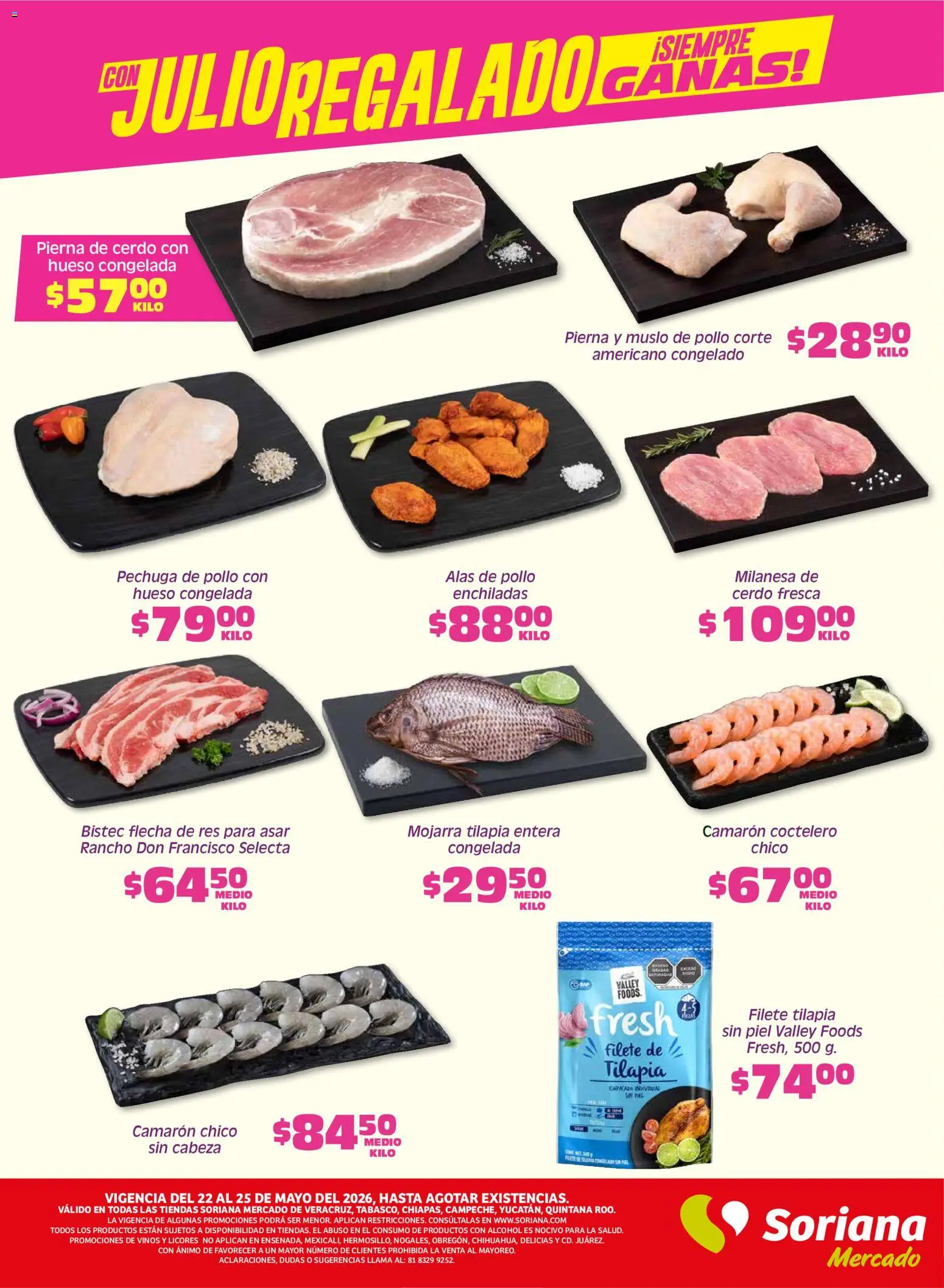Nuevas ofertas de Soriana válidas en toda la República Mexicana desde el 22.05.2026. ¡Encuentra las mejores ofertas en Soriana Fin de Semana Mercado: Ver, Tab, Chis, Camp, Yuc y Q. Roo! | Página: 2