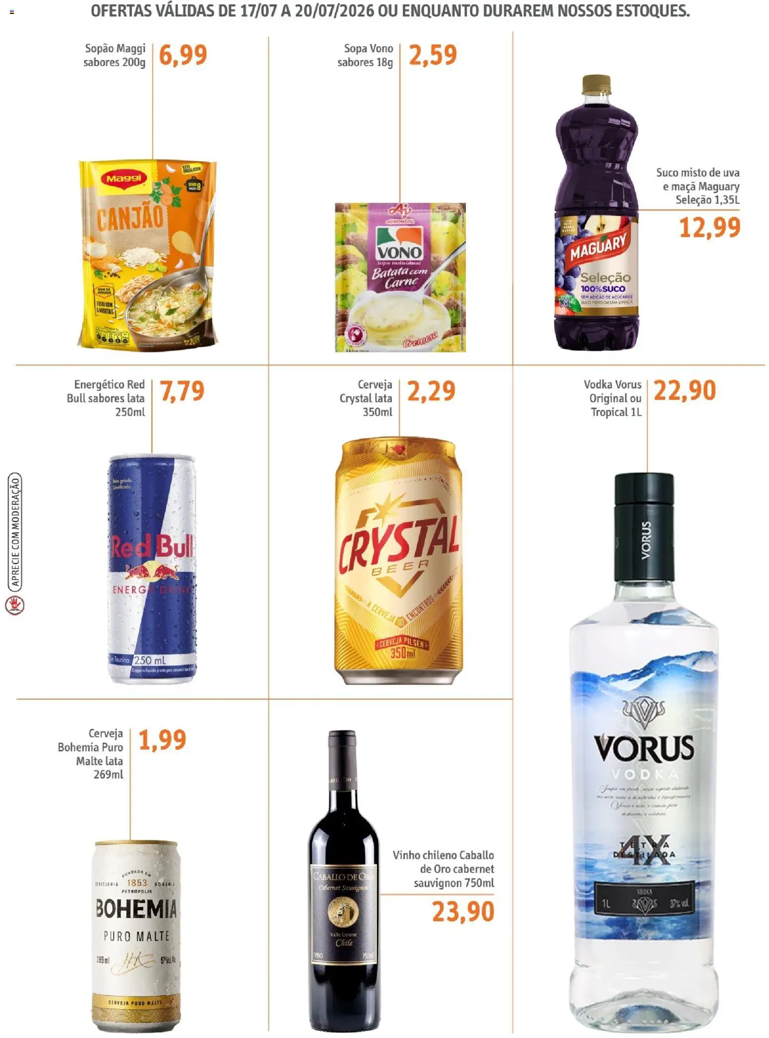 Sonda Folheto - válido de 17/07/2026 | Página: 4 | Produtos: Energético, Cerveja, Carne, Batata