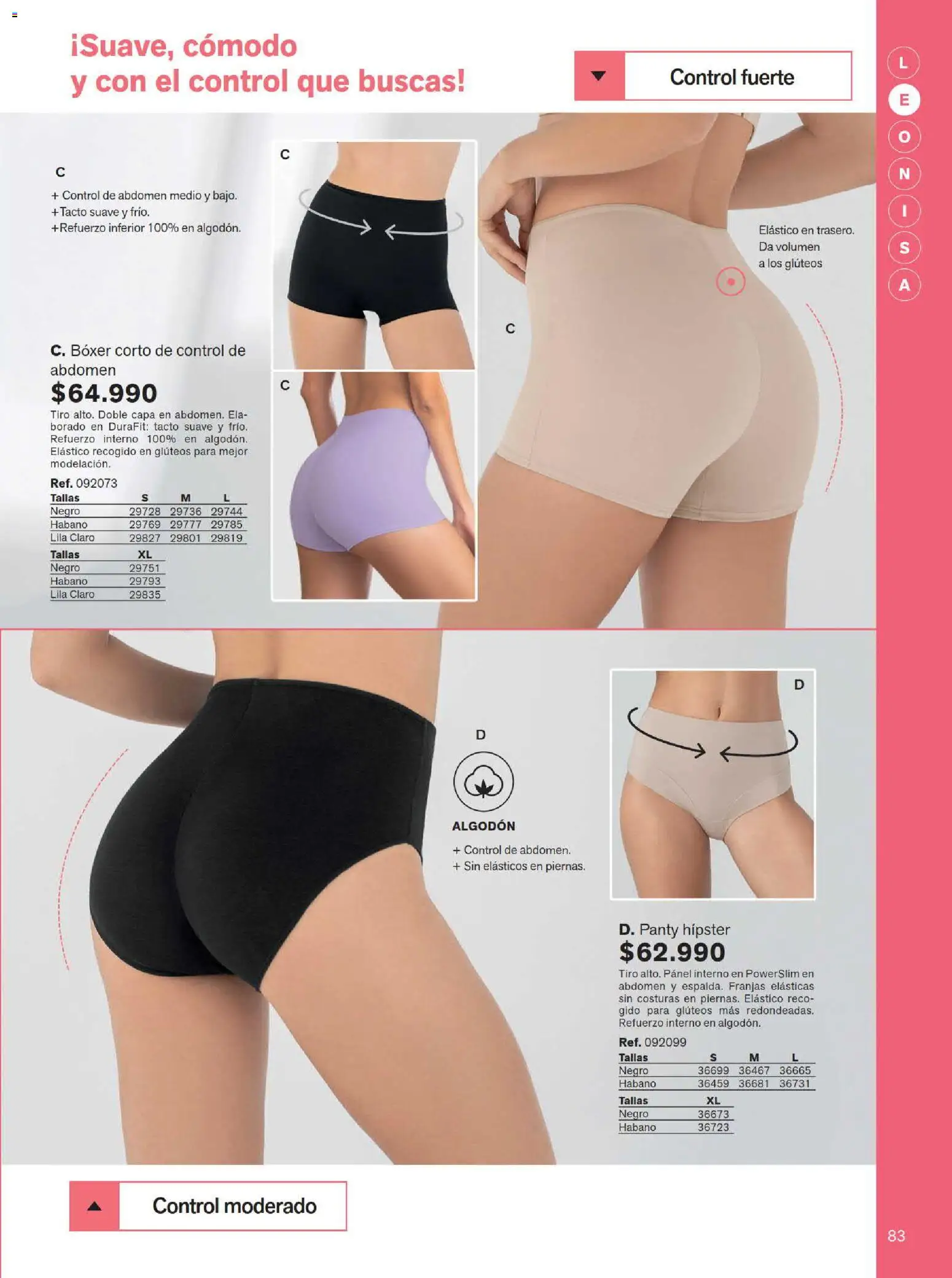 Leonisa revista - valida desde el 15/07/2026 | Página: 83 | Productos: Algodón