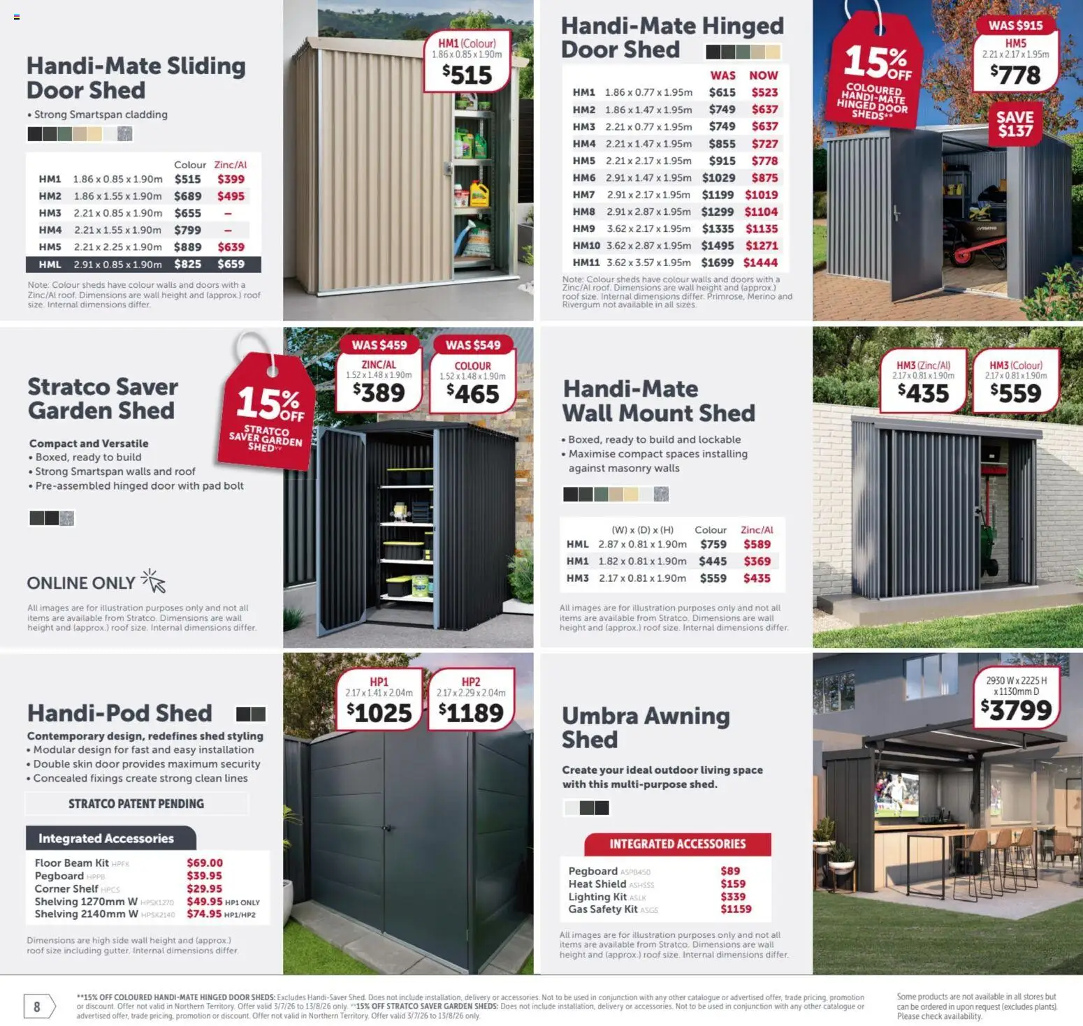 Stratco catalogue - valid from 03/07/2026 | Page: 8 | Products: Door, Shed, Accessories, Multipurpose