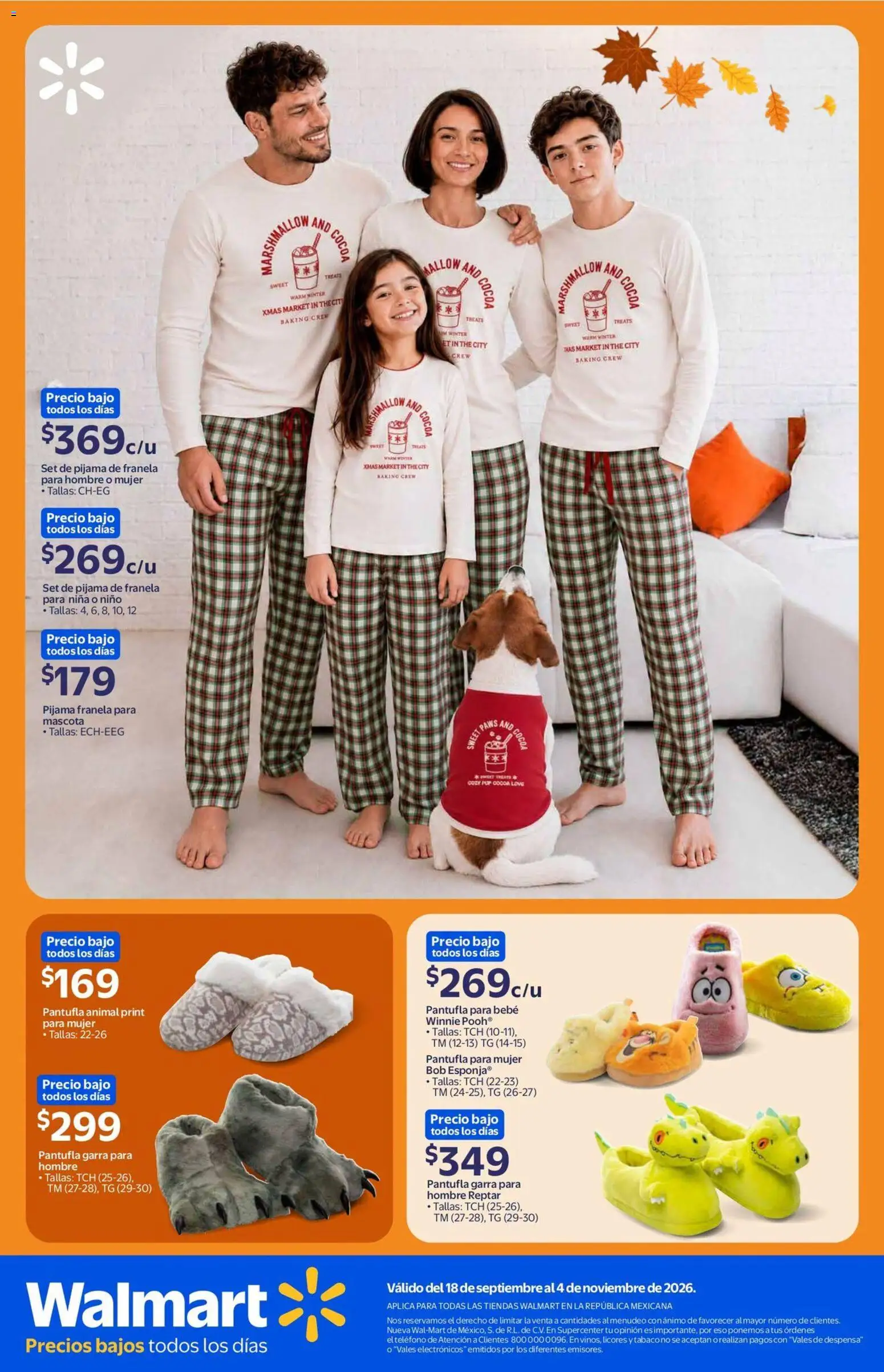 Nuevas ofertas de Walmart válidas en toda la República Mexicana desde el 18/09/2026. ¡Encuentra las mejores ofertas en Walmart folleto Colección otoño 2026! | Página: 7 | Productos: Coco, Pijama, Esponja, Teléfono