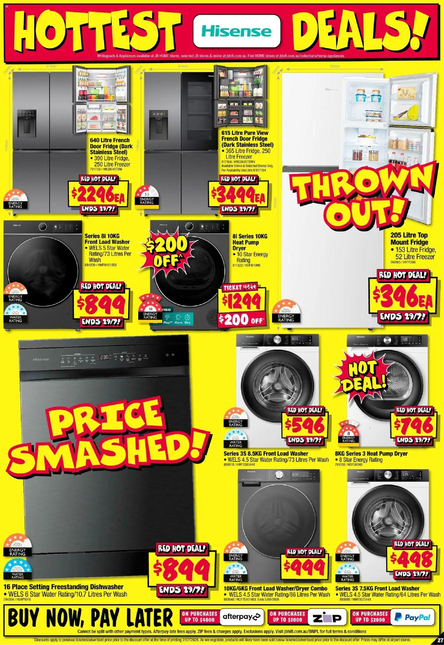 JB Hi-Fi catalogue - valid from 16/07/2026 | Page: 27 | Products: Door, Fridge, Dishwasher, Washer