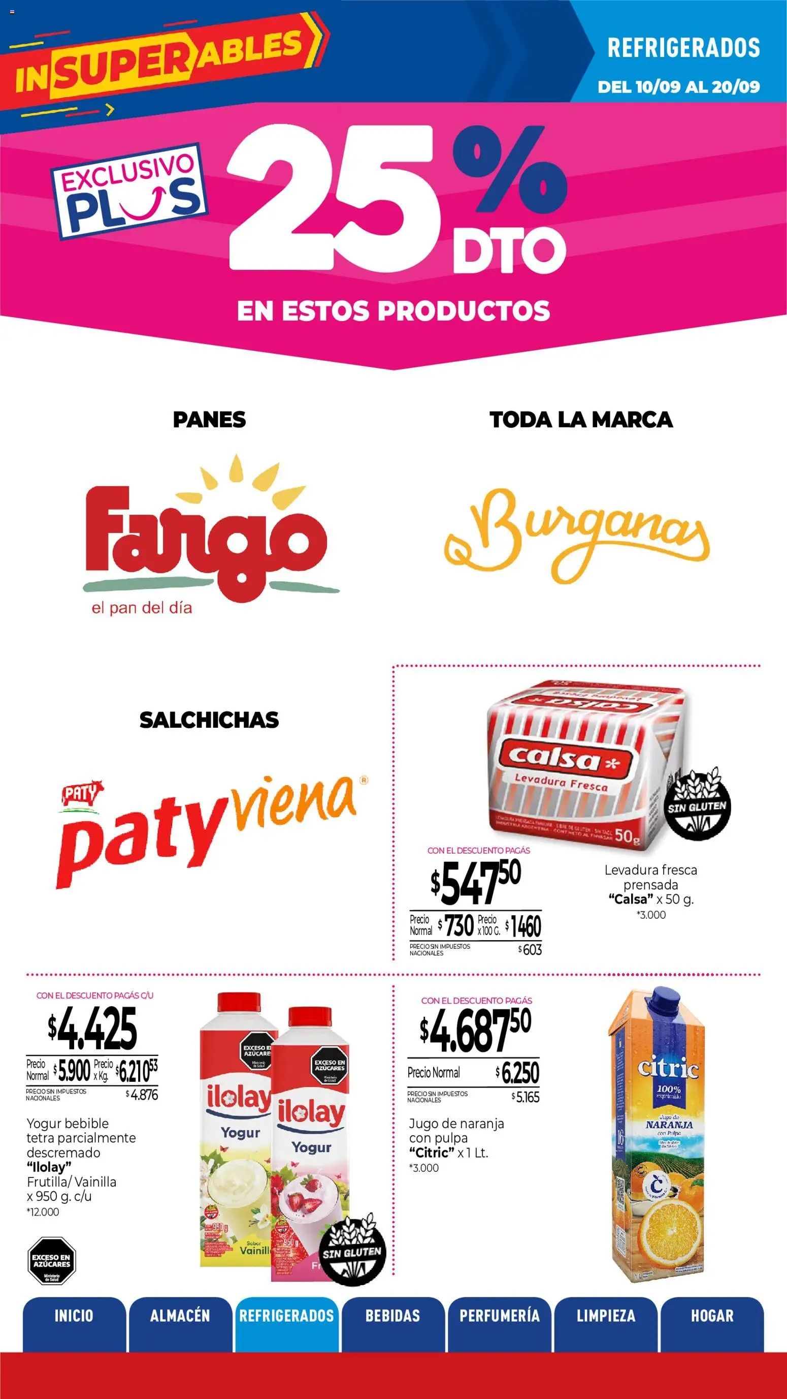 La Anonima catálogo │ válido desde el 10/09/2026 | Página: 15 | Productos: Vainilla, Bebidas, Pan, Salchichas