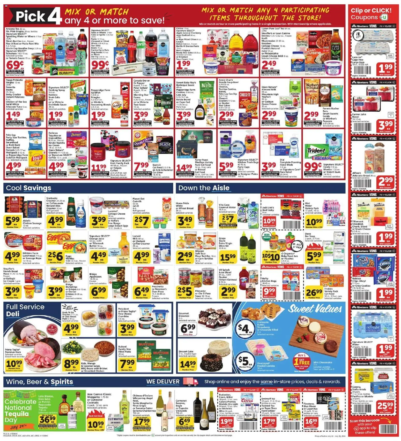Vons Weekly Ad - valid from 07/22/2026 | Page: 3 | Products: Saw, Milk, Ice cream, Mango