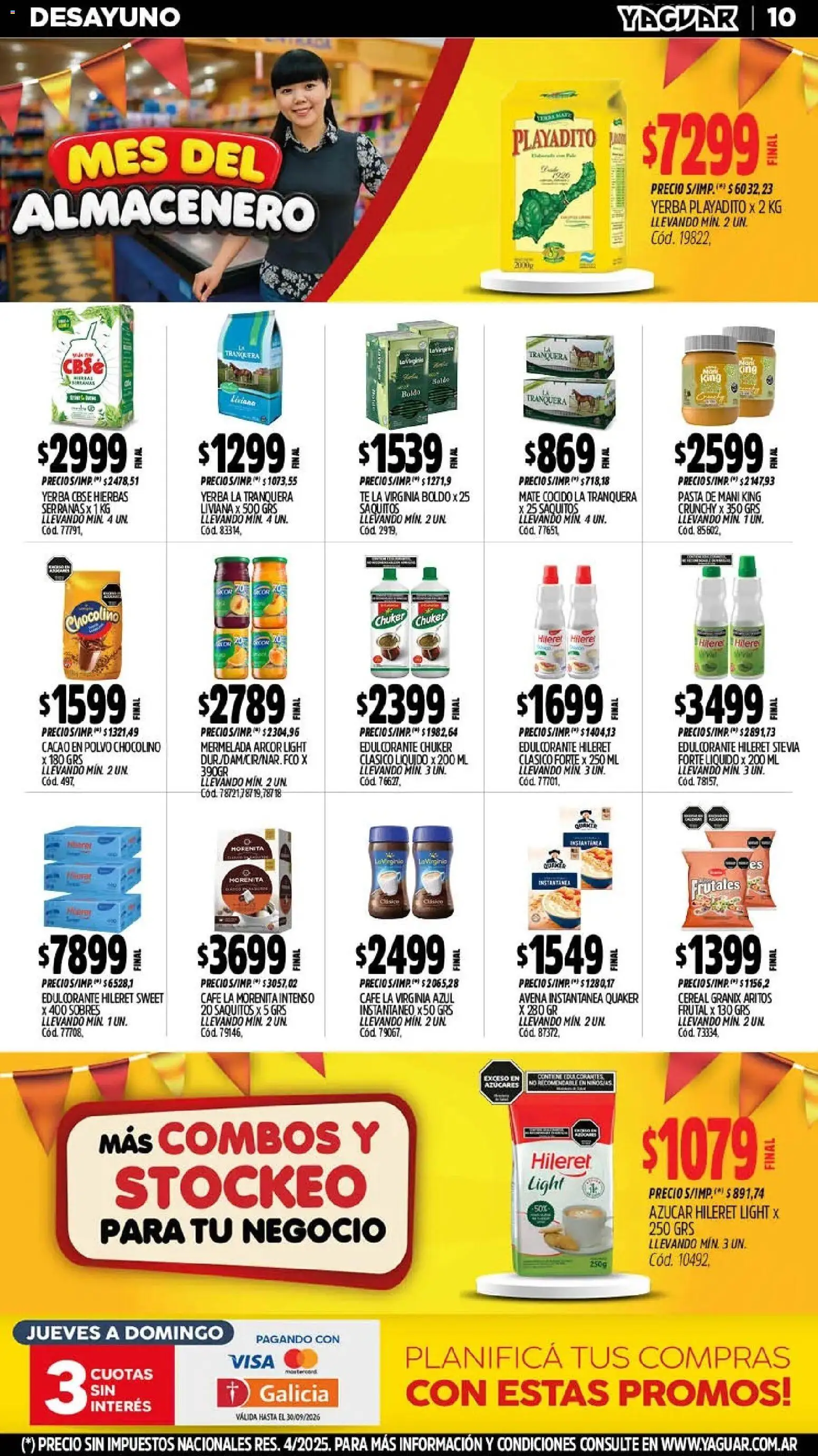 Yaguar - Oferta Semanal Mar del Plata │ válido desde el 28/09/2026 | Página: 10 | Productos: Hierbas, Edulcorante, Mani, Café