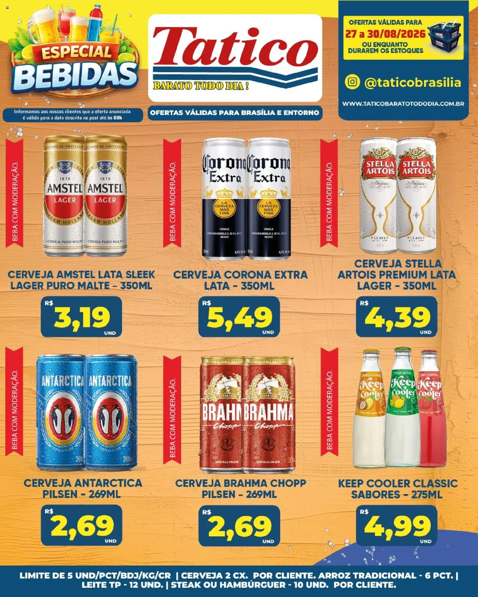 Tatico Folheto - válido de 27/08/2026 | Página: 24 | Produtos: Cooler, Bebidas, Leite, Hambúrguer