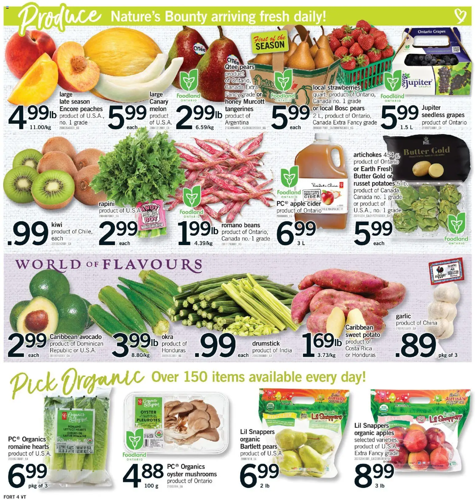 Fortinos flyer valid from Sep 17, 2026 | Page: 5 | Products: Strawberries, Cider, Grapes, Pears