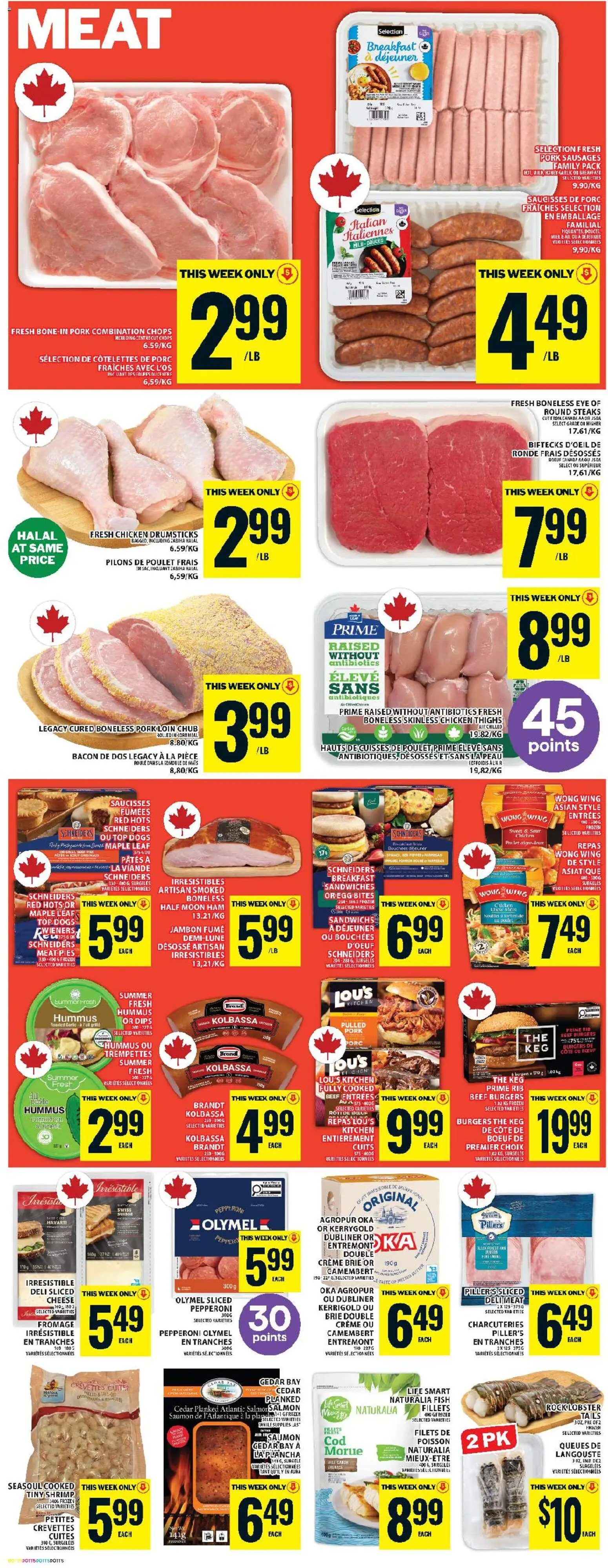 Food Basics flyer valid from 07.05.2026 | Page: 7 | Products: Cheese, Ham, Chicken, Pork