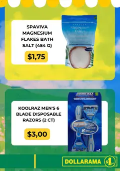 Preview of Dollarama weekly flyer / circulaire from shop Dollarama valid from Sep 18, 2026 | Page: 5 | Products: Flakes, Salt, Bath