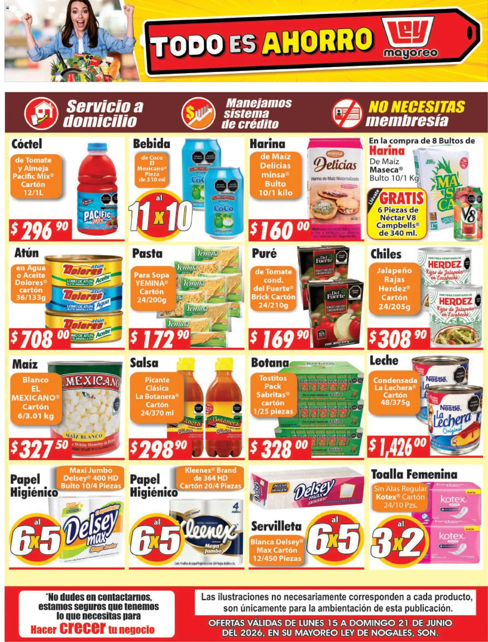 Nuevas ofertas de Casa Ley válidas en toda la República Mexicana desde el 15.06.2026. ¡Encuentra las mejores ofertas en Casa Ley folleto Nogales! | Página: 2 | Productos: Maíz, Harina, Atún, Toalla