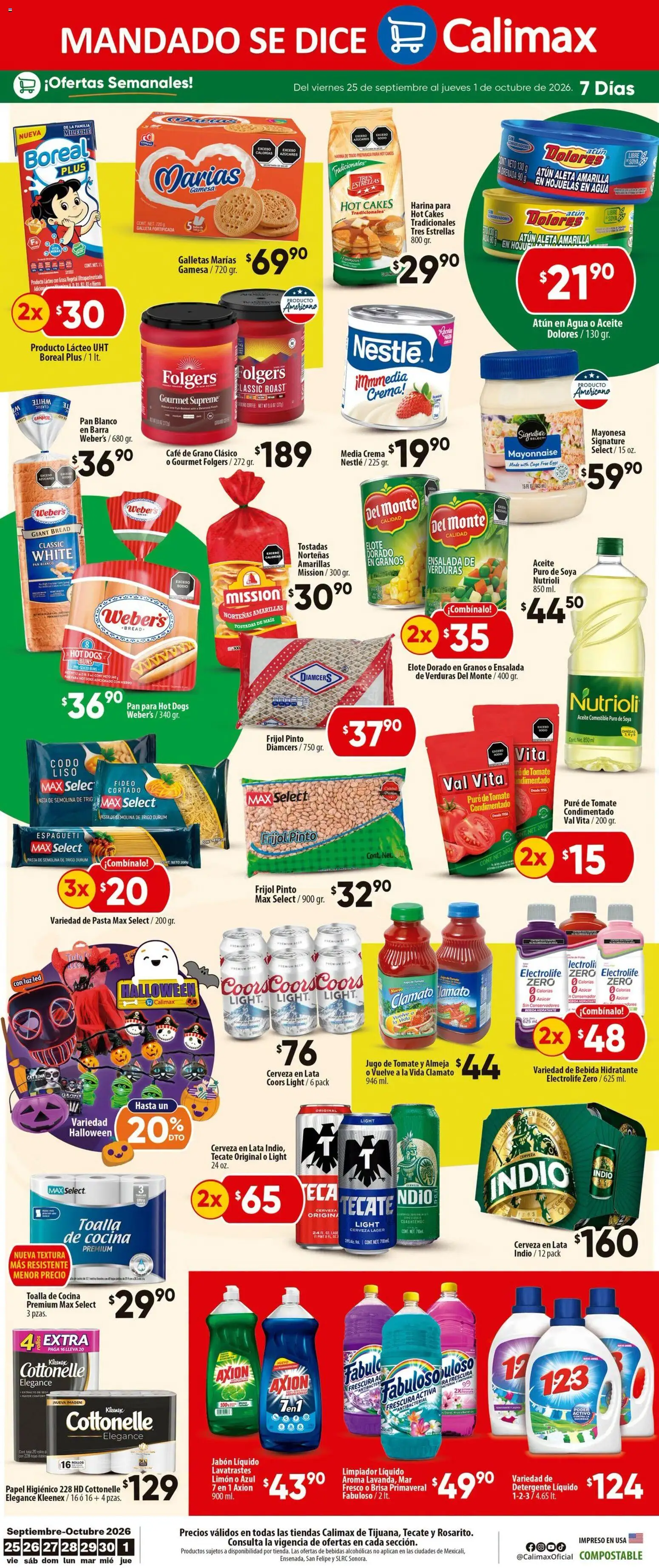 Nuevas ofertas de Calimax válidas en toda la República Mexicana desde el 25/09/2026. ¡Encuentra las mejores ofertas en Calimax folleto! | Página: 6 | Productos: Pan, Café, Ensalada, Jabón