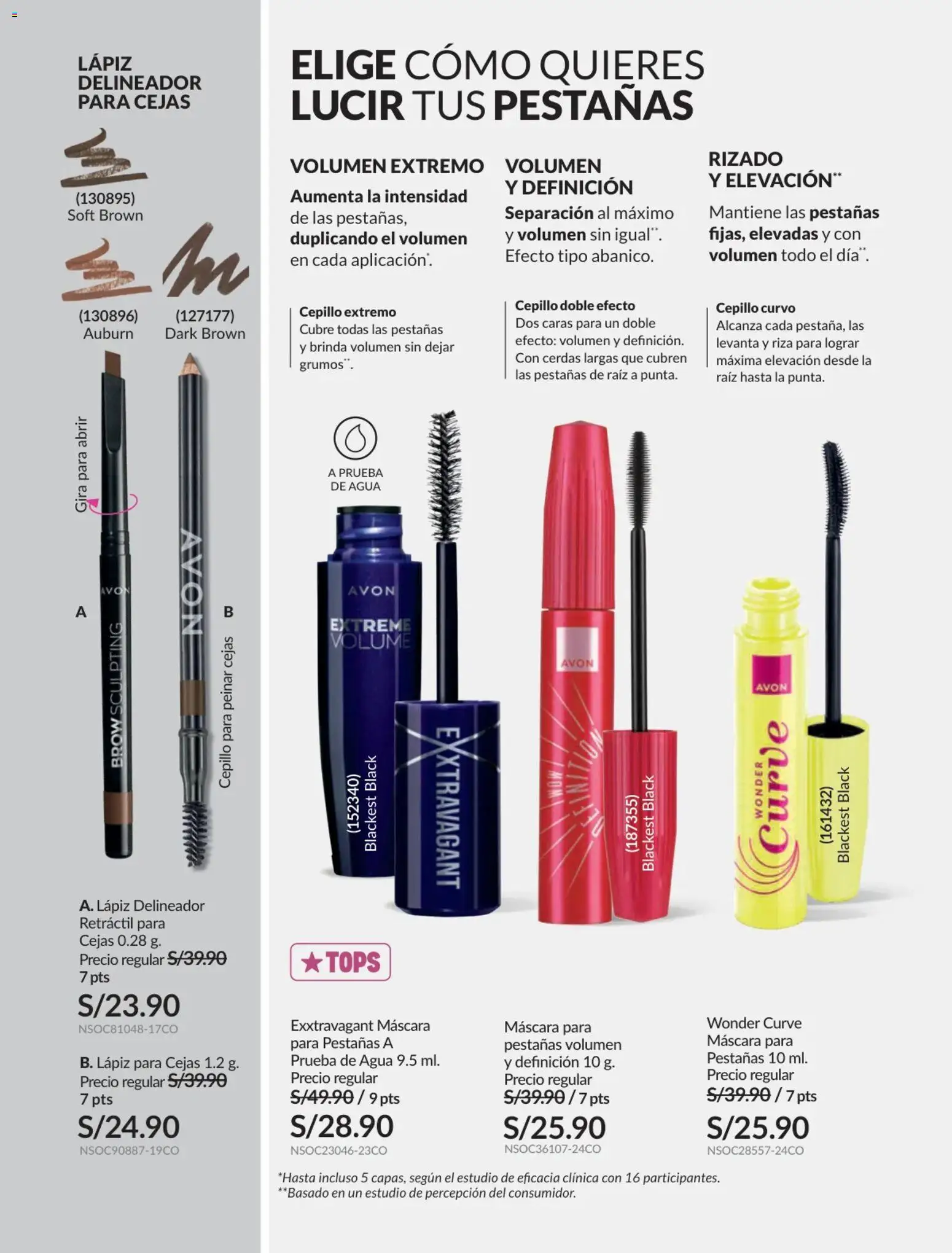 Catálogo Avon válido desde 17.06.2026 | Página: 34 | Productos: Máscara, Delineador