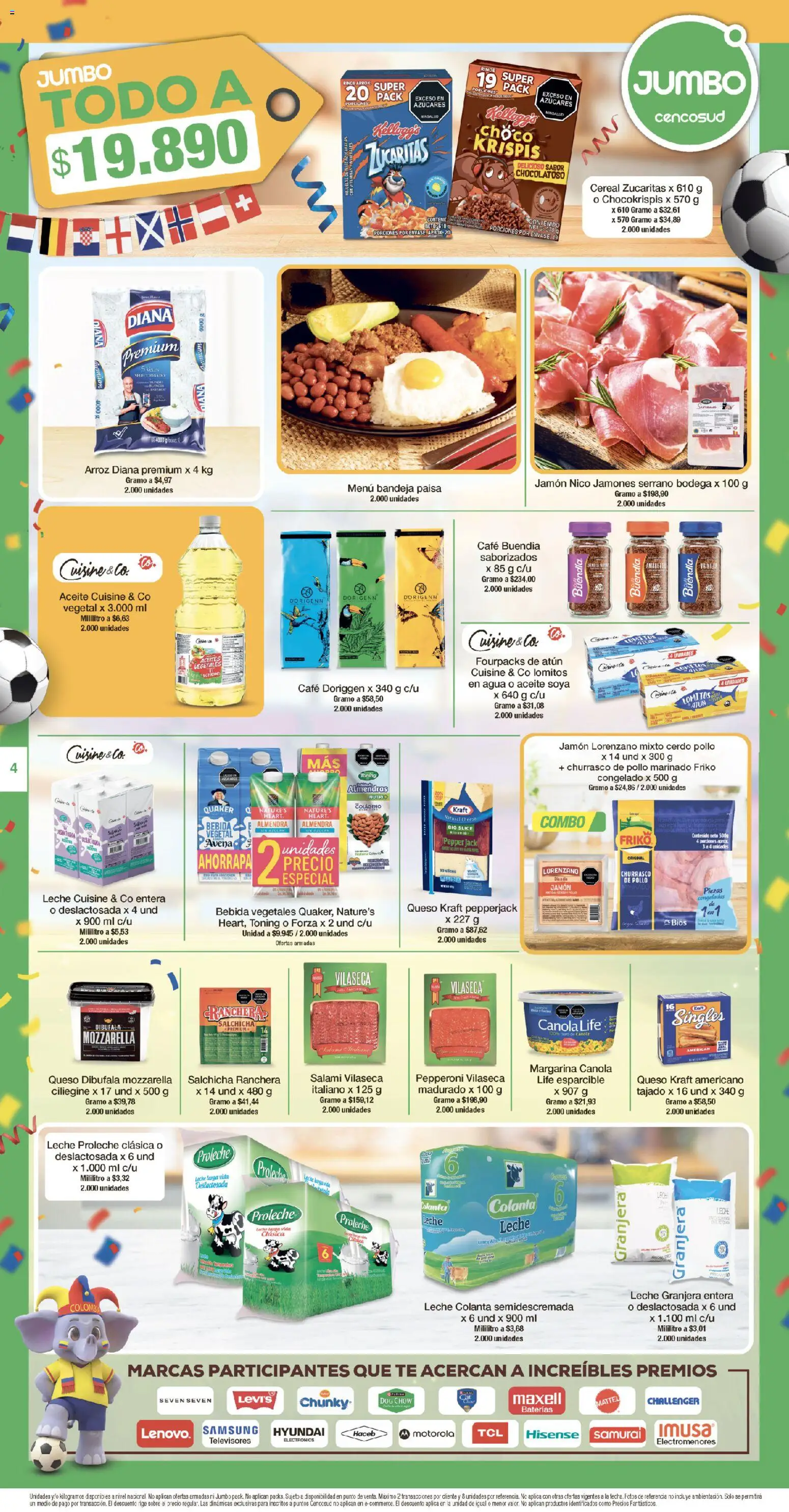 Jumbo revista - valida desde el 23.04.2026 | Página: 4 | Productos: Atún, Avena, Margarina, Leche