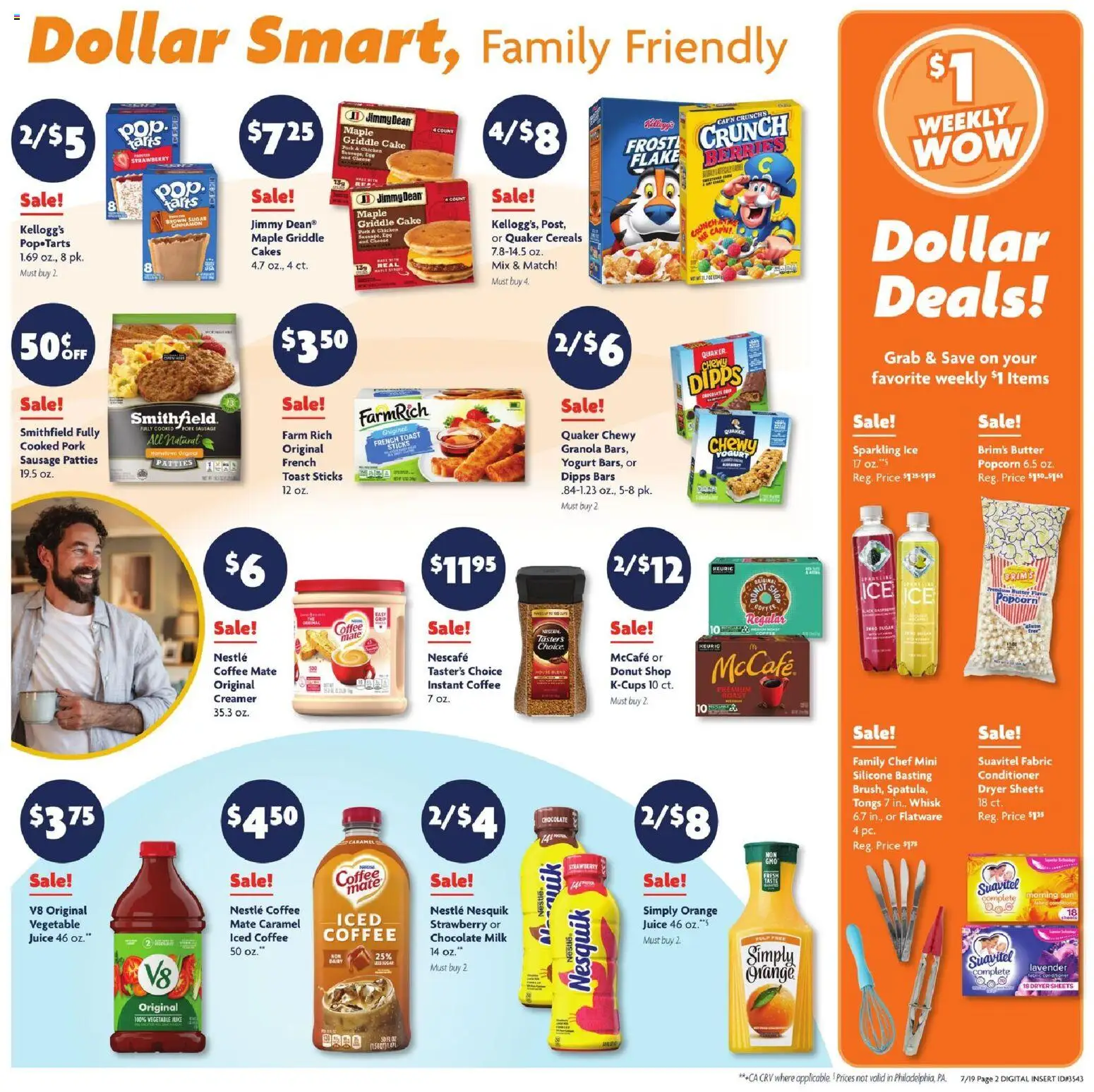 Family Dollar Weekly Ad - valid from 07/19/2026 | Page: 2 | Products: Griddle, Conditioner, Sugar, Sausage
