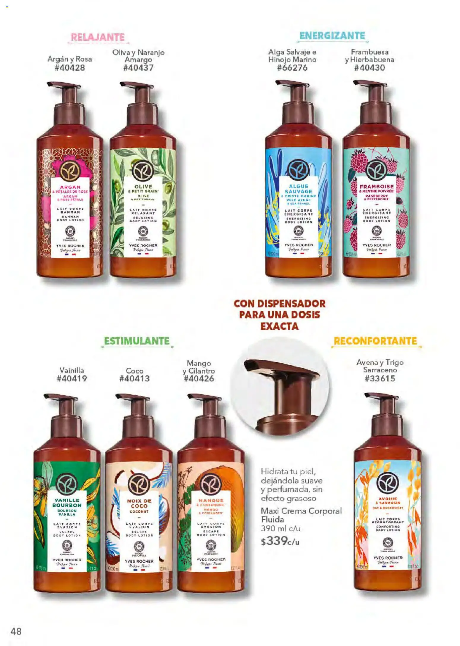 Nuevas ofertas de Yves Rocher válidas en toda la República Mexicana desde el 21.04.2026. ¡Encuentra las mejores ofertas en Yves Rocher campaña 6 2026! | Página: 48 | Productos: Avena, Crema, Hinojo, Body