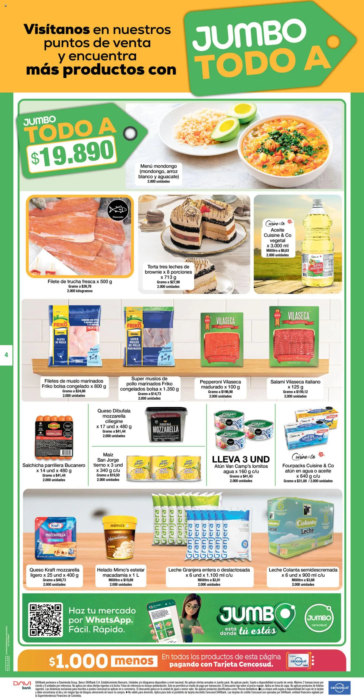 Jumbo revista - valida desde el 20/08/2026 | Página: 4 | Productos: Helado, Salchicha, Sobre, Filete