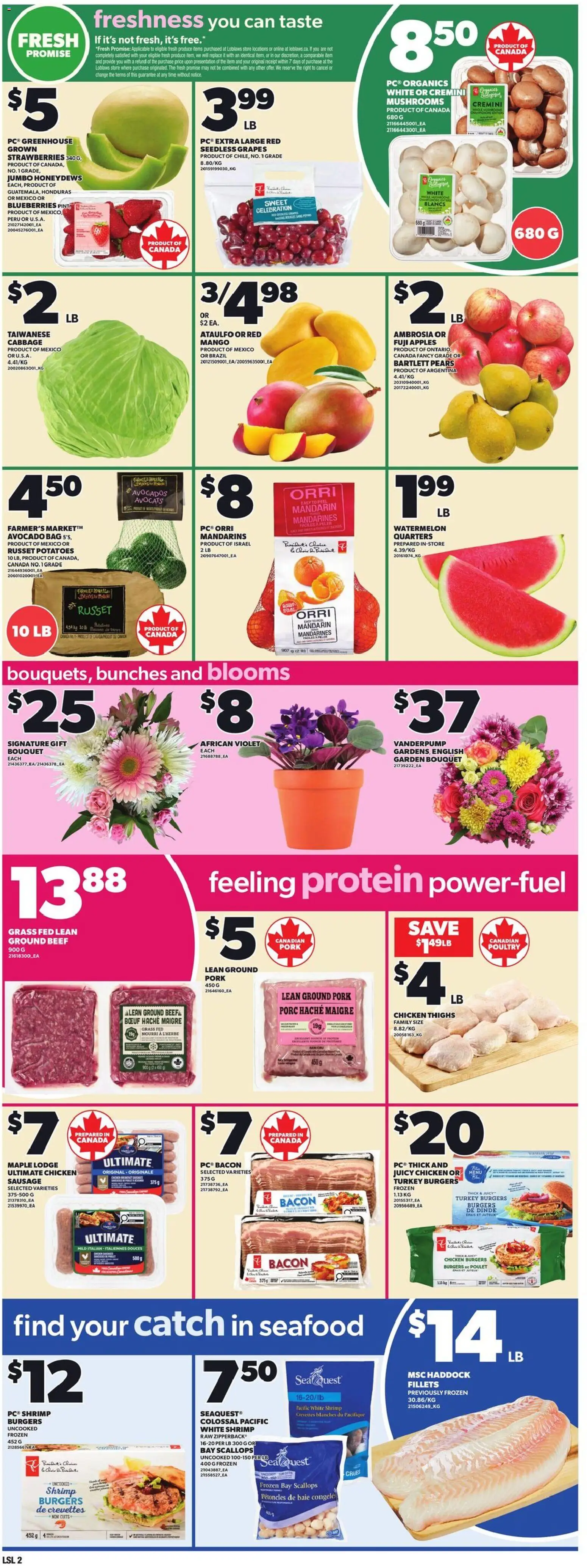 Loblaws flyer valid from 21.05.2026 | Page: 5 | Products: Beef, Strawberries, Bag, Pork