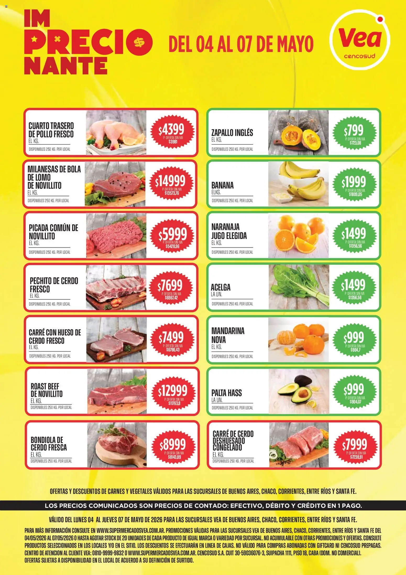 Vea ofertas │ válido desde el 04.05.2026 | Página: 1 | Productos: Banana, Acelga, Zapallo, Cerdo